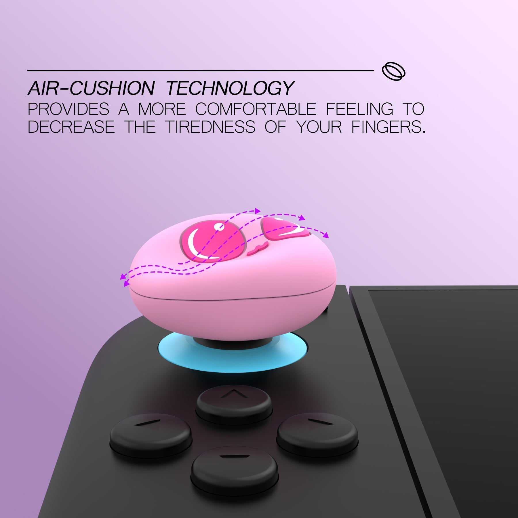 PlayVital Thumbs Cushion Caps Thumb Grips (4-Pack) for Switch 2, Anti-Fatigue Design Kawaii Silicone Joystick Grip Cover for Nintendo Switch 2 Joycon - PP & VV The Kitten PlayVital