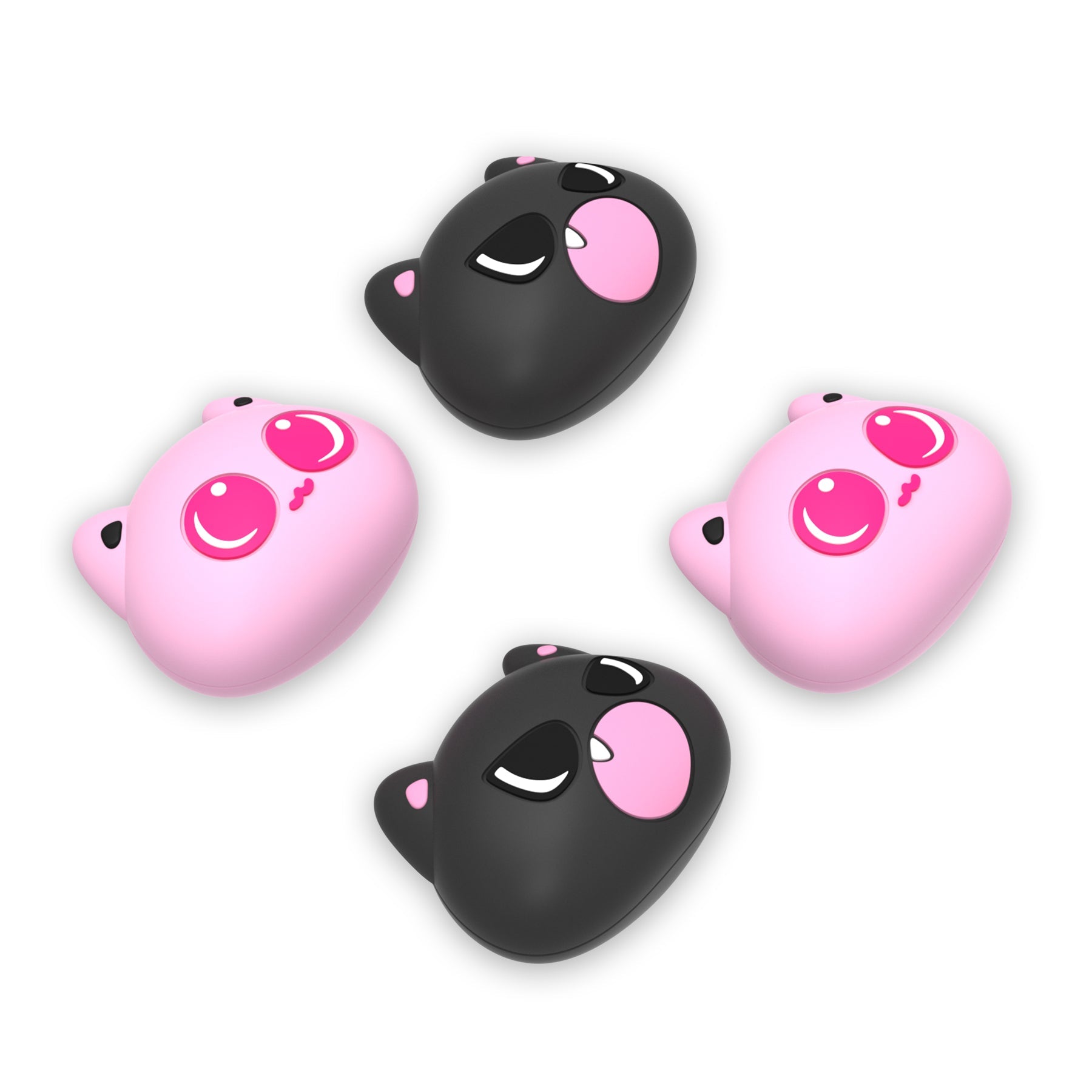 PlayVital Thumbs Cushion Caps Thumb Grips (4-Pack) for Switch 2, Anti-Fatigue Design Kawaii Silicone Joystick Grip Cover for Nintendo Switch 2 Joycon - PP & VV The Kitten PlayVital