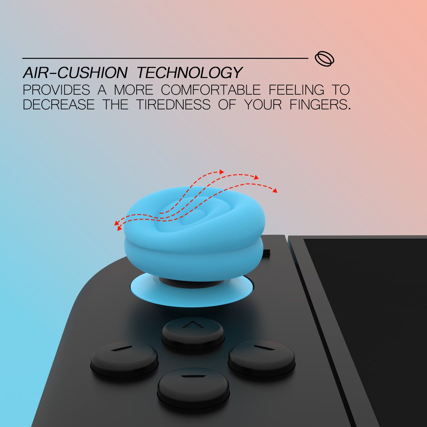 PlayVital Thumbs Cushion Grips Caps for Nintendo Switch 2 (2025), Joystick Caps for Joycon 2 - Blue & Orange PlayVital
