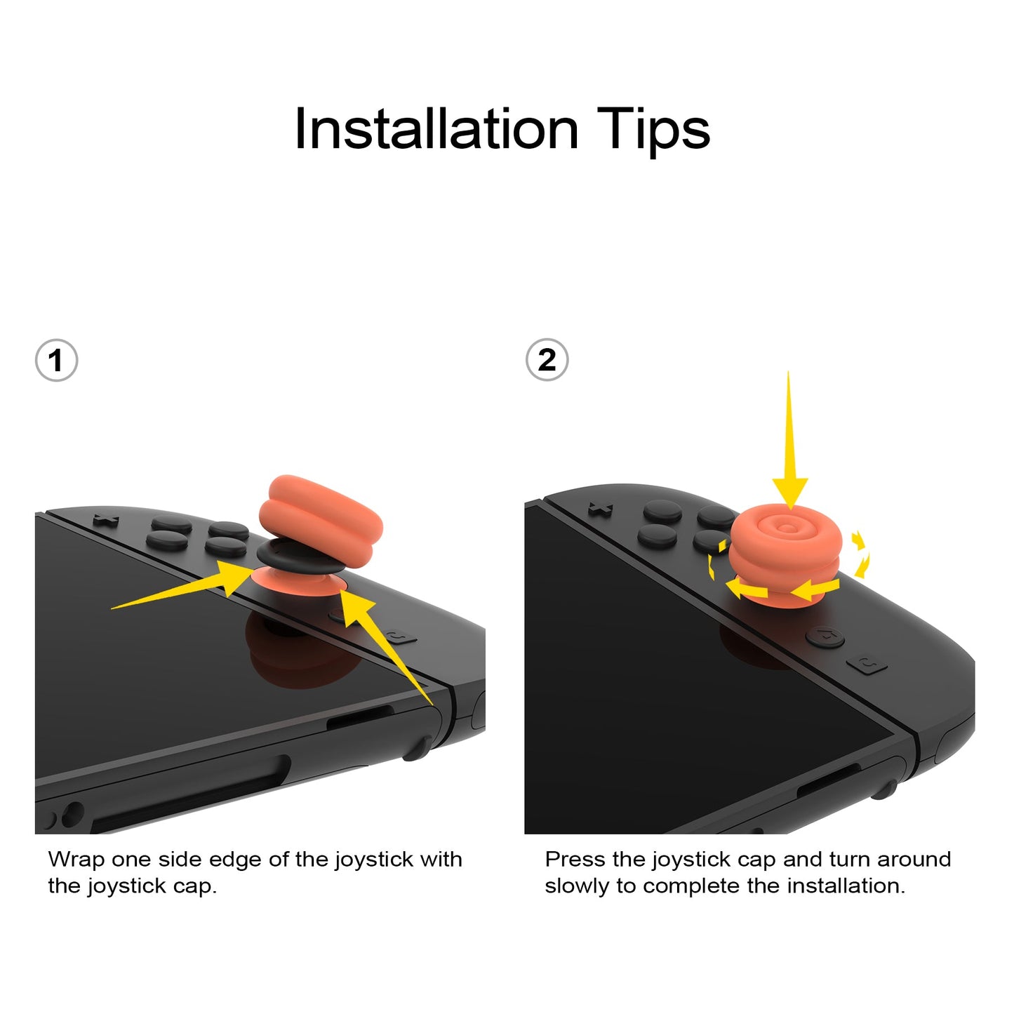 PlayVital Thumbs Cushion Grips Caps for Nintendo Switch 2 (2025), Joystick Caps for Joycon 2 - Blue & Orange PlayVital
