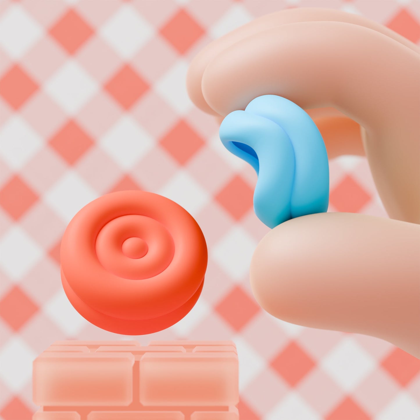 PlayVital Thumbs Cushion Grips Caps for Nintendo Switch 2 (2025), Joystick Caps for Joycon 2 - Blue & Orange PlayVital