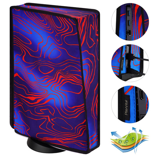 PlayVital Vertical Anti Scratch Waterproof Nylon Dust Cover for PS5 Console Digital Edition & Disc Edition - Damascuscamo PlayVital