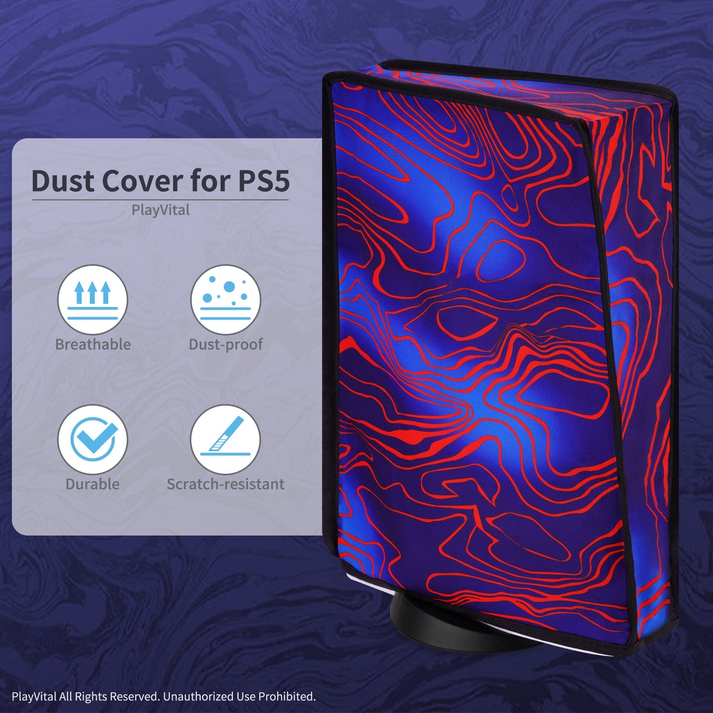 PlayVital Vertical Anti Scratch Waterproof Nylon Dust Cover for PS5 Console Digital Edition & Disc Edition - Damascuscamo PlayVital