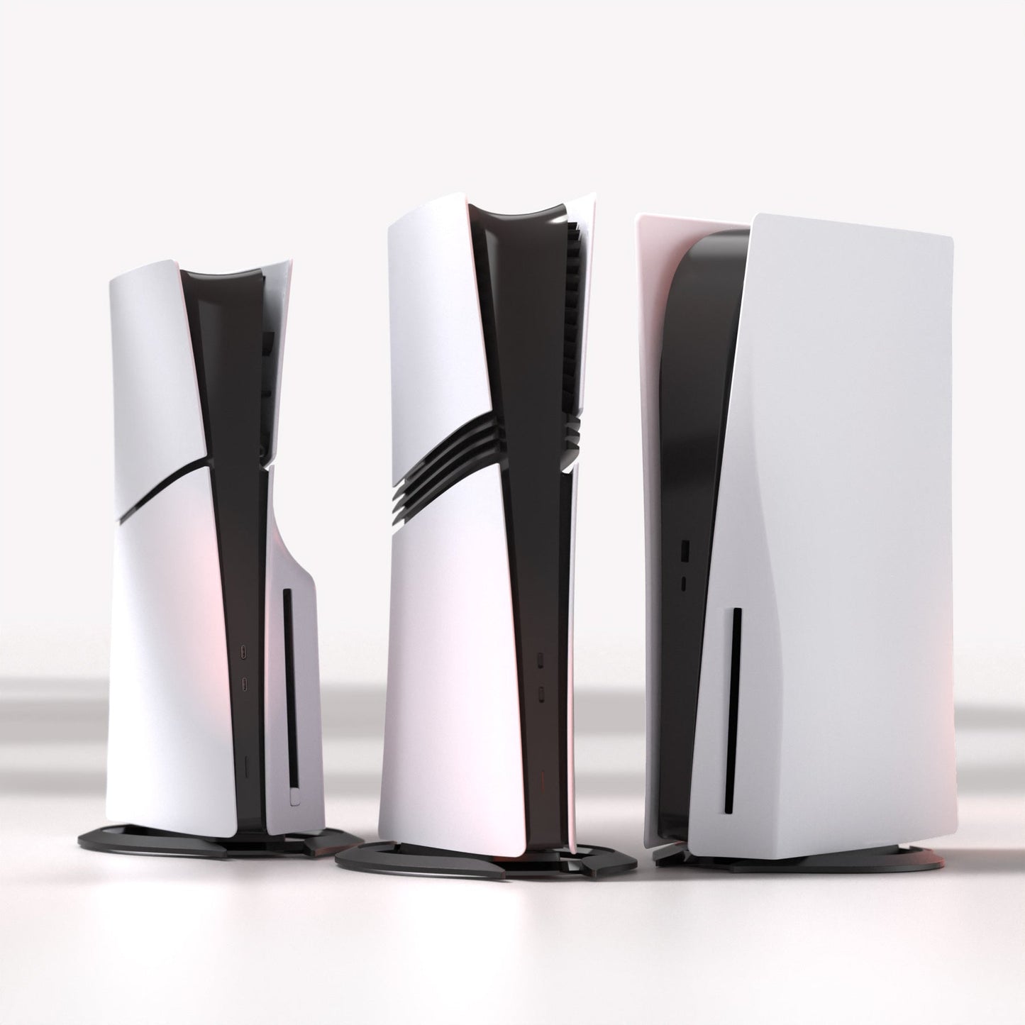 PlayVital Vertical Stand with Anti-Slip Pads for PS5/Slim/Pro/Standard Console Disc & Digital, Space-Saving Holder Base Accessories for PS5/Pro/Slim - Black PlayVital