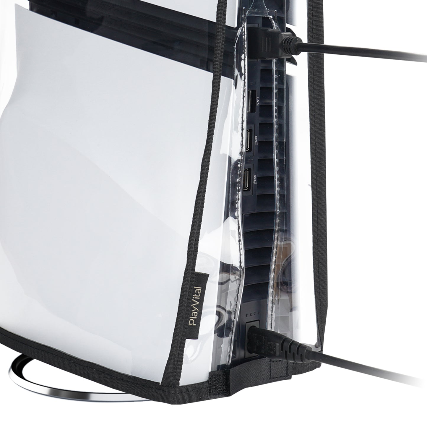 PlayVital Vertical Waterproof Dust Cover for ps5 Pro Console Disc & Digital Edition - Transparent