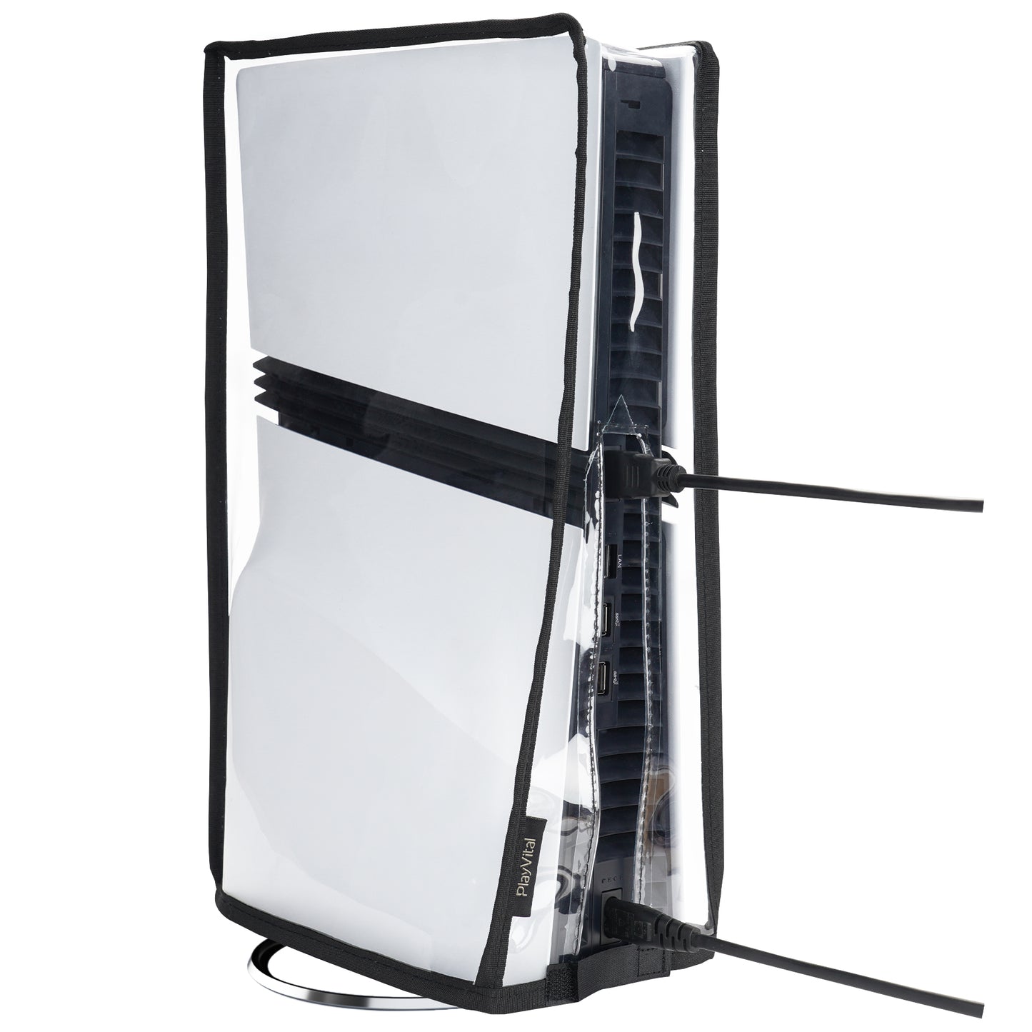 PlayVital Vertical Waterproof Dust Cover for ps5 Pro Console Disc & Digital Edition - Transparent
