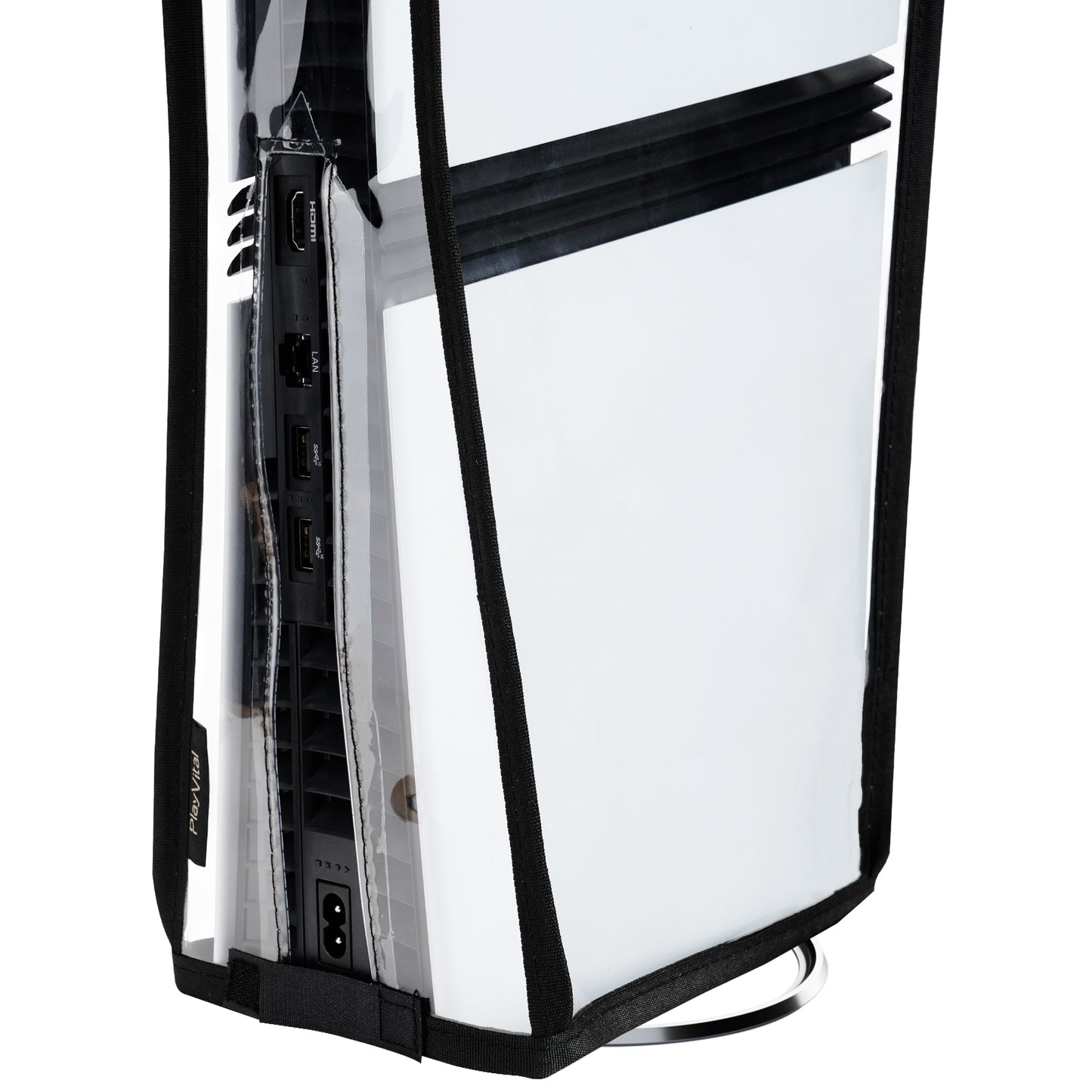 PlayVital Vertical Waterproof Dust Cover for ps5 Pro Console Disc & Digital Edition - Transparent