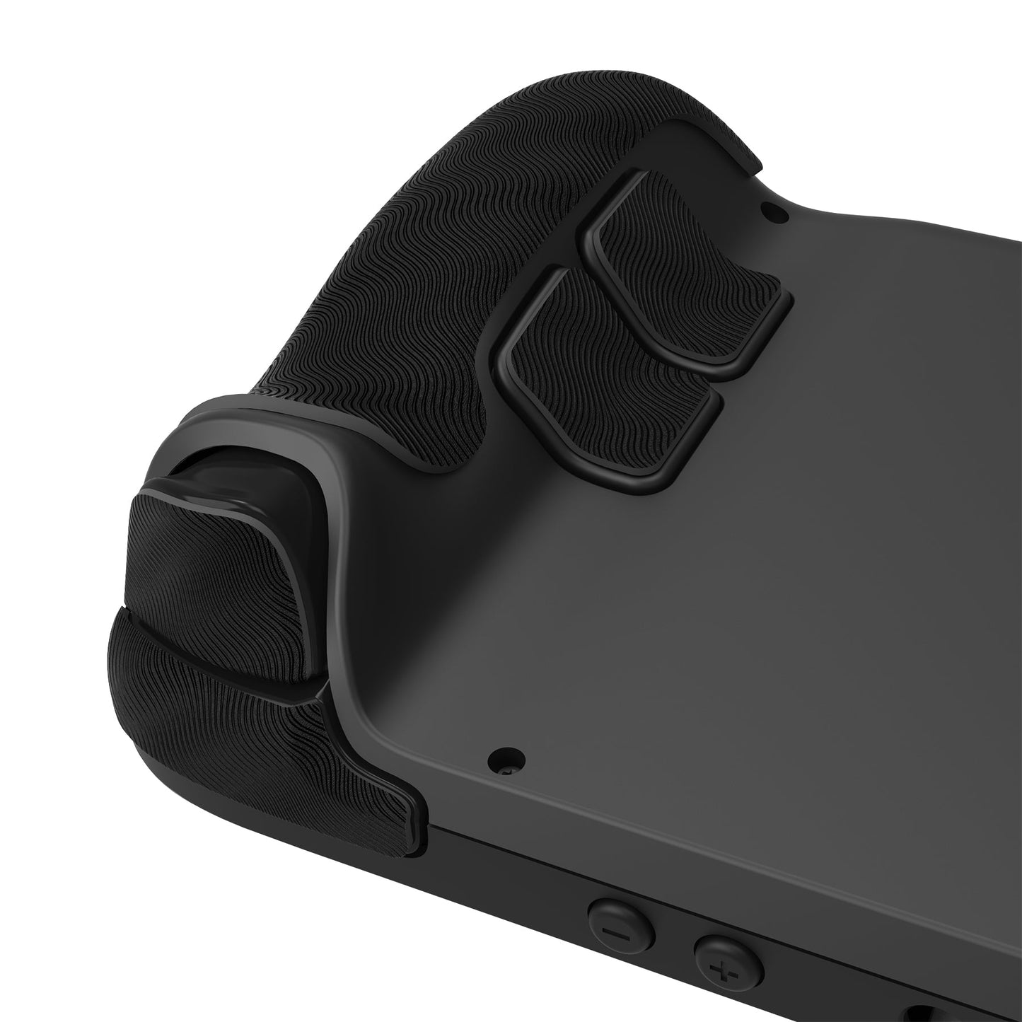 PlayVital Water Ripple Textured Handle Grips with Thumb Grip Caps for Steam Deck LCD & OLED - Black PlayVital