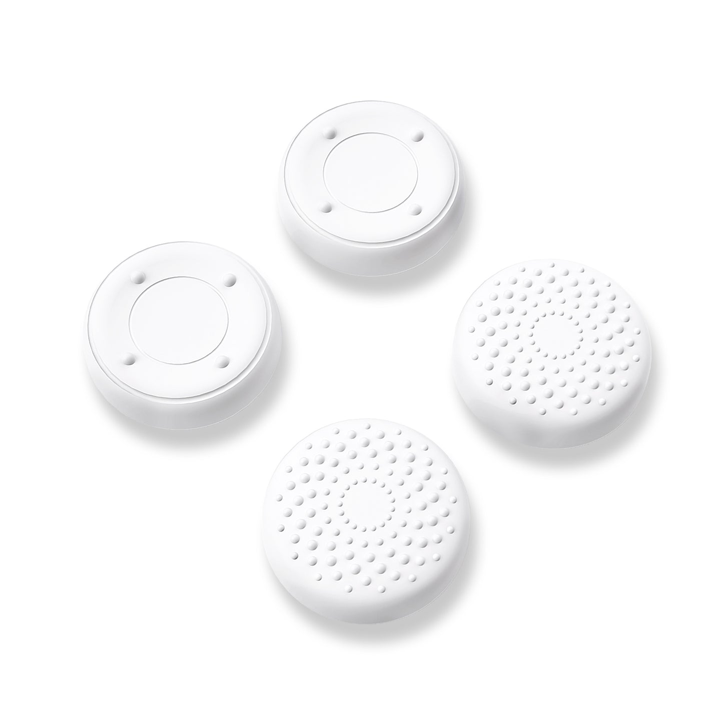 PlayVital White Thumbsticks Grips Caps for ROG Ally, Silicone Thumb Grips Joystick Caps for ROG Ally - Raised Dots & Studded Design - TAURGM004 PlayVital
