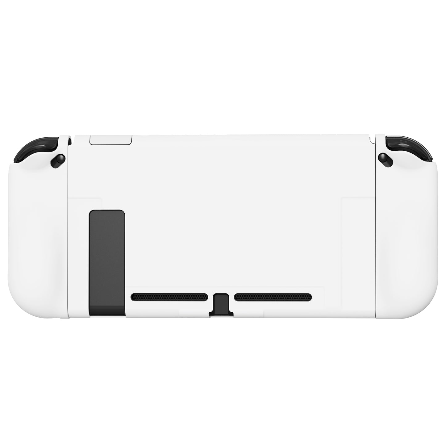 PlayVital ZealProtect Soft TPU Slim Protective Case with Tempered Glass Screen Protector & Thumb Grips & ABXY Direction Button Caps for Nintendo Switch - White playvital