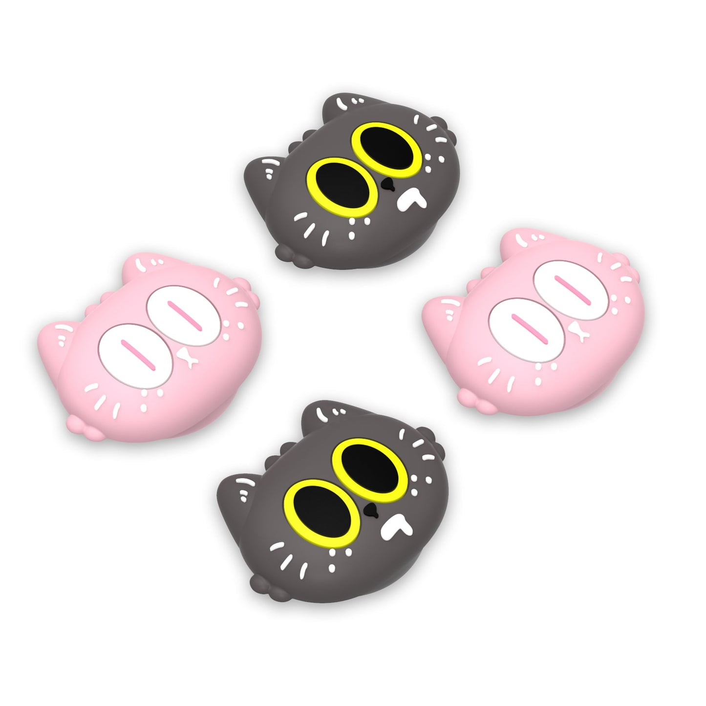 PlayVital 4 Pcs Cute Thumb Grip Caps for Nintendo Switch 2 - Moonlight Cat PlayVital