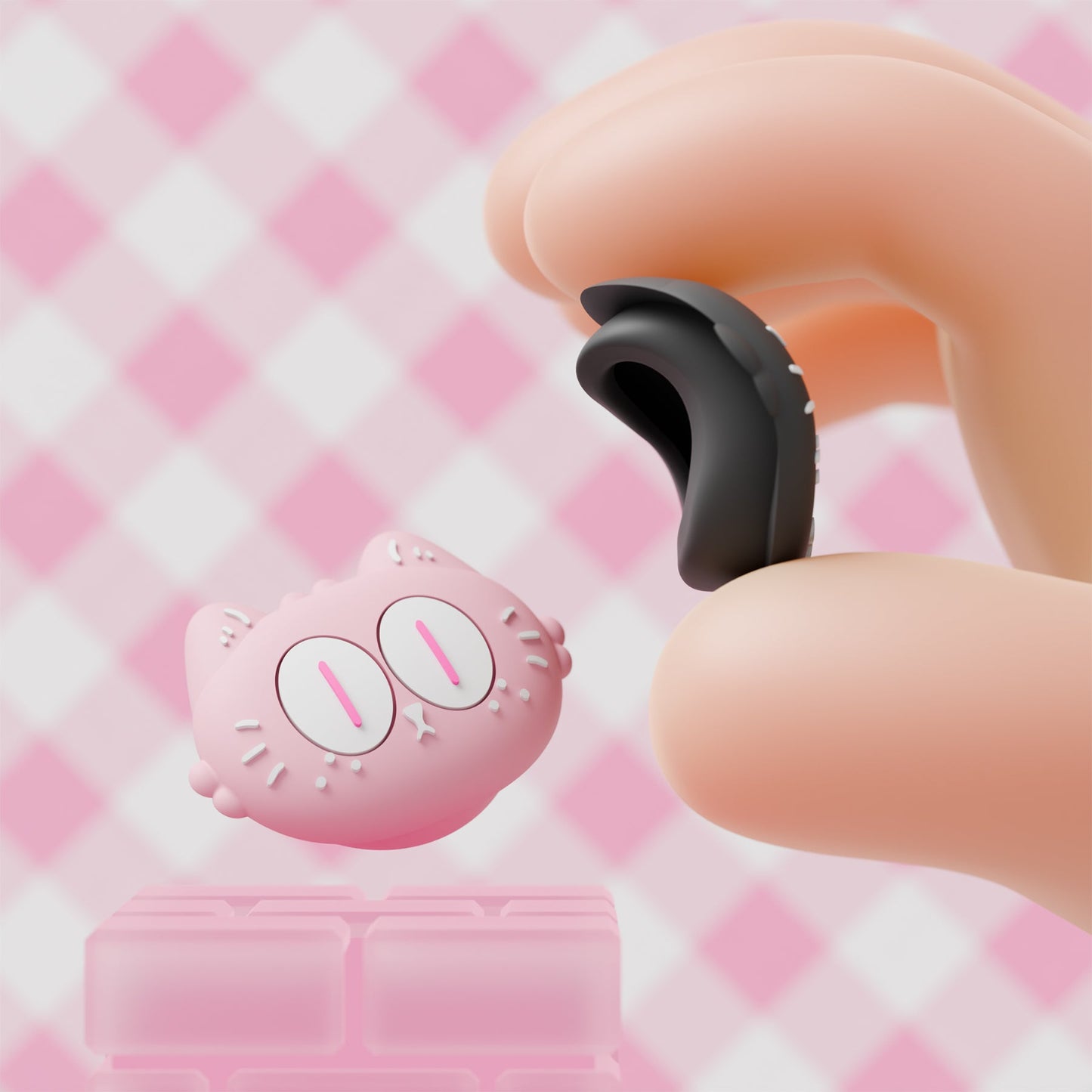 PlayVital 4 Pcs Cute Thumb Grip Caps for Nintendo Switch 2 - Moonlight Cat PlayVital