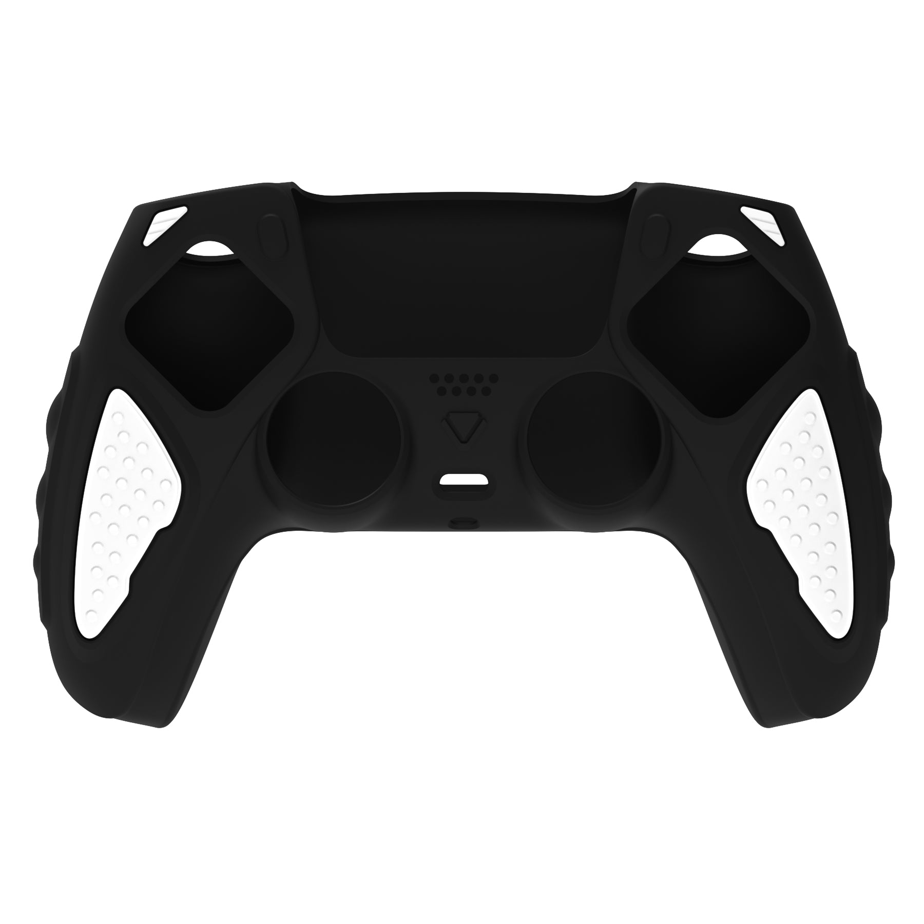 PlayVital Knight Edition Anti-Slip Silicone Cover Skin with Thumb Grip Caps for PS5 Wireless Controller - Black & White PlayVital