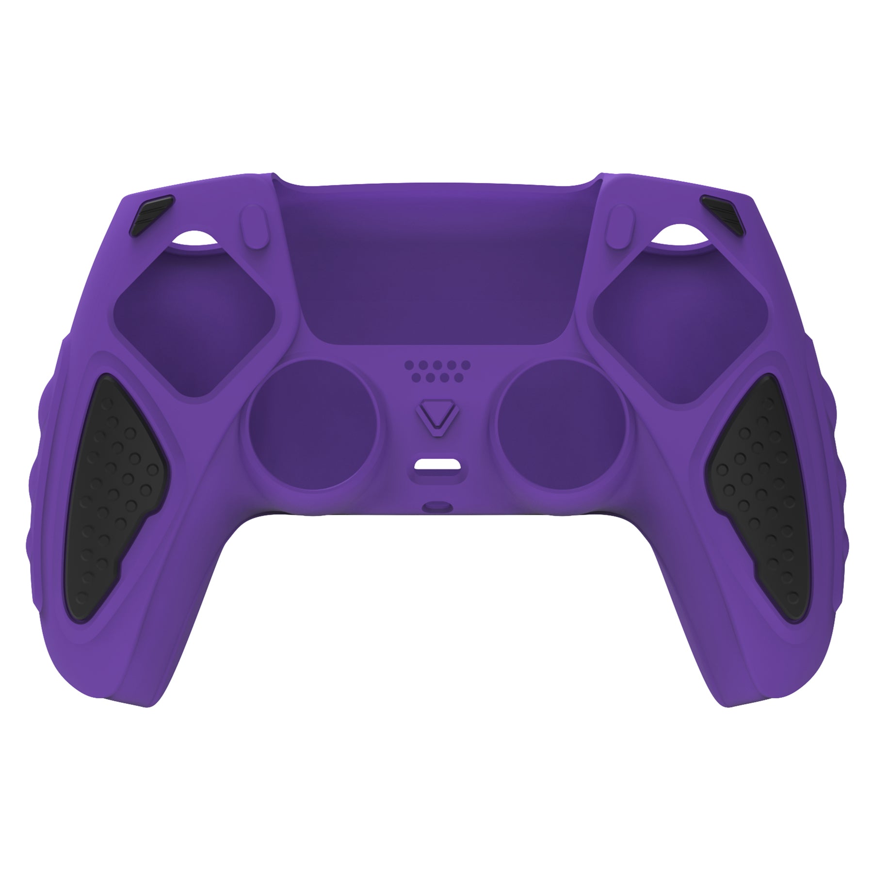 PlayVital Knight Edition Anti-Slip Silicone Cover Skin with Thumb Grip Caps for PS5 Wireless Controller - Purple & Black - QSPF006 PlayVital