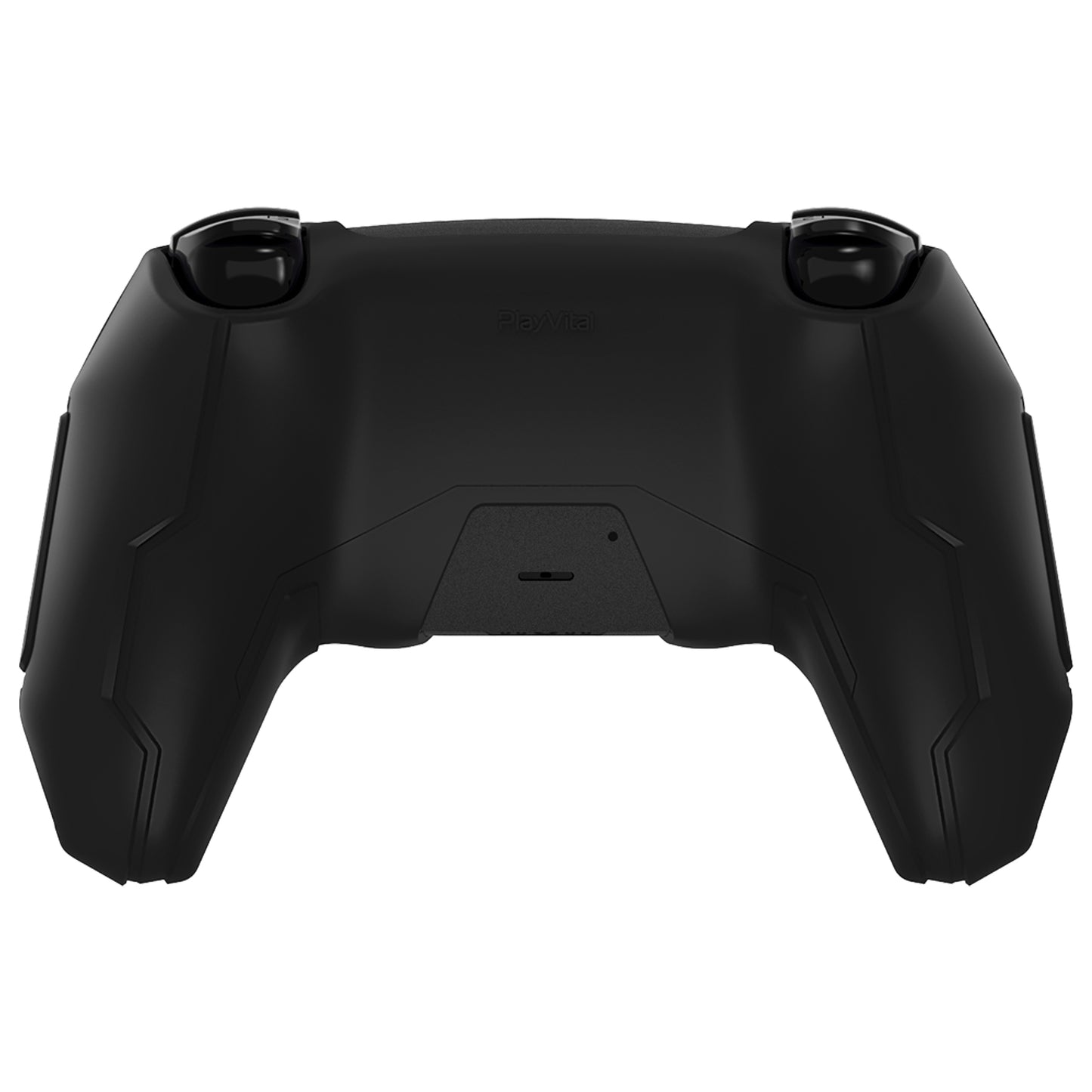 PlayVital Mecha Edition Anti-Slip Silicone Cover Skin with Matching Thumb Grips and Stickers for PS5 Wireless Controller - Compatible with Charging Station - Black PlayVital