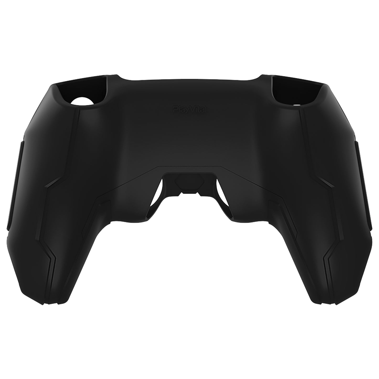 PlayVital Mecha Edition Anti-Slip Silicone Cover Skin with Matching Thumb Grips and Stickers for PS5 Wireless Controller - Compatible with Charging Station - Black PlayVital