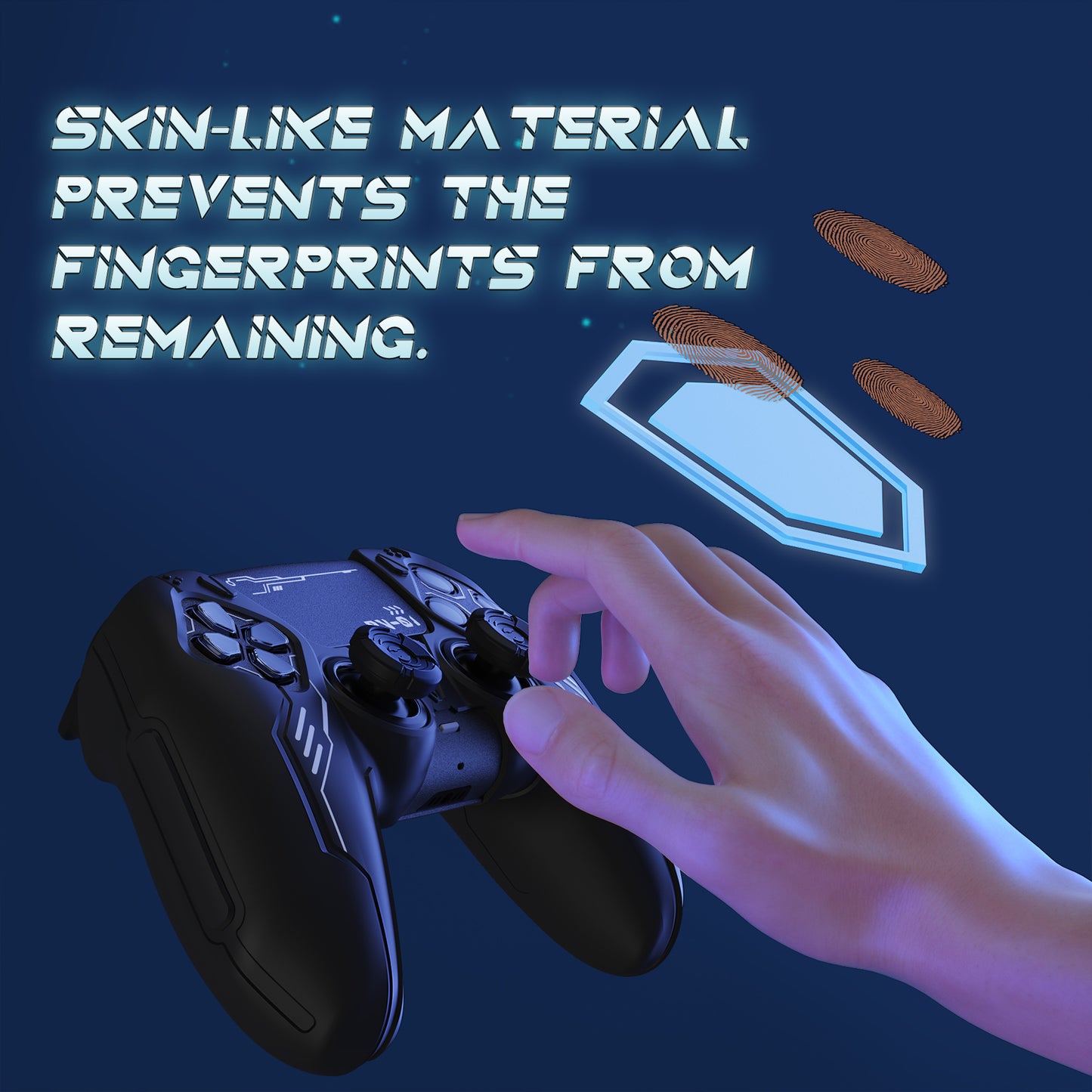 PlayVital Mecha Edition Anti-Slip Silicone Cover Skin with Matching Thumb Grips and Stickers for PS5 Wireless Controller - Compatible with Charging Station - Black PlayVital