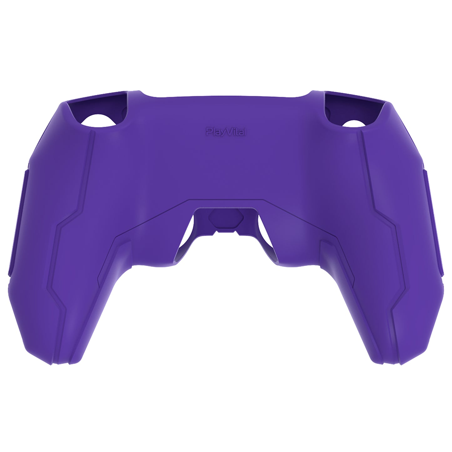 PlayVital Mecha Edition Anti-Slip Silicone Cover Skin with Matching Thumb Grips and Stickers for PS5 Wireless Controller - Compatible with Charging Station - Purple PlayVital