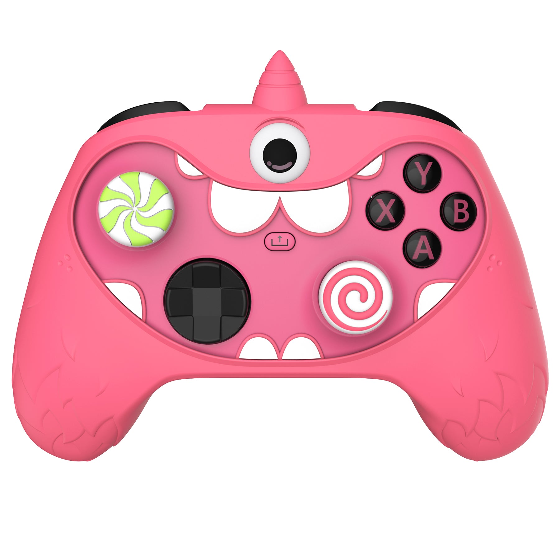 PlayVital MonoEye Monster Cute Silicone Cover with Thumb Grips Caps for Xbox Series X/S Controller - Red PlayVital