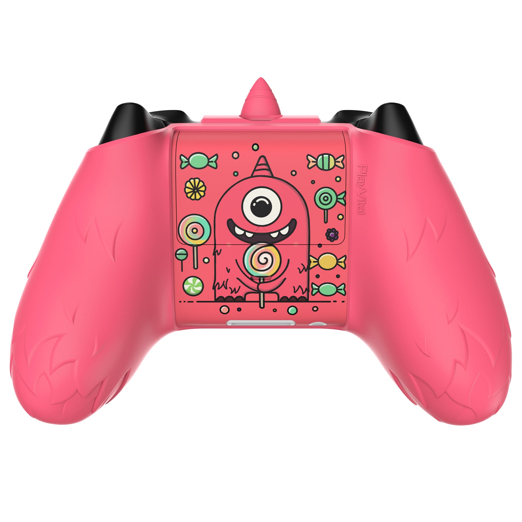 PlayVital MonoEye Monster Cute Silicone Cover with Thumb Grips Caps for Xbox Series X/S Controller - Red PlayVital