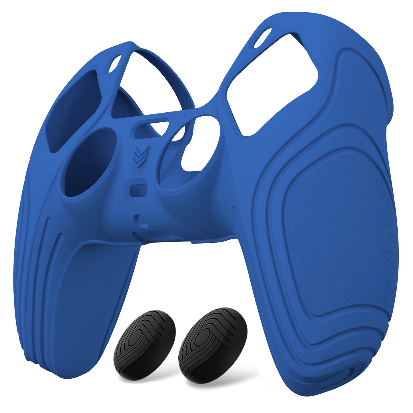 PlayVital Samurai Edition Anti-Slip Silicone Cover Skin with Thumb Grip Caps for PS5 Wireless Controller - Blue PlayVital