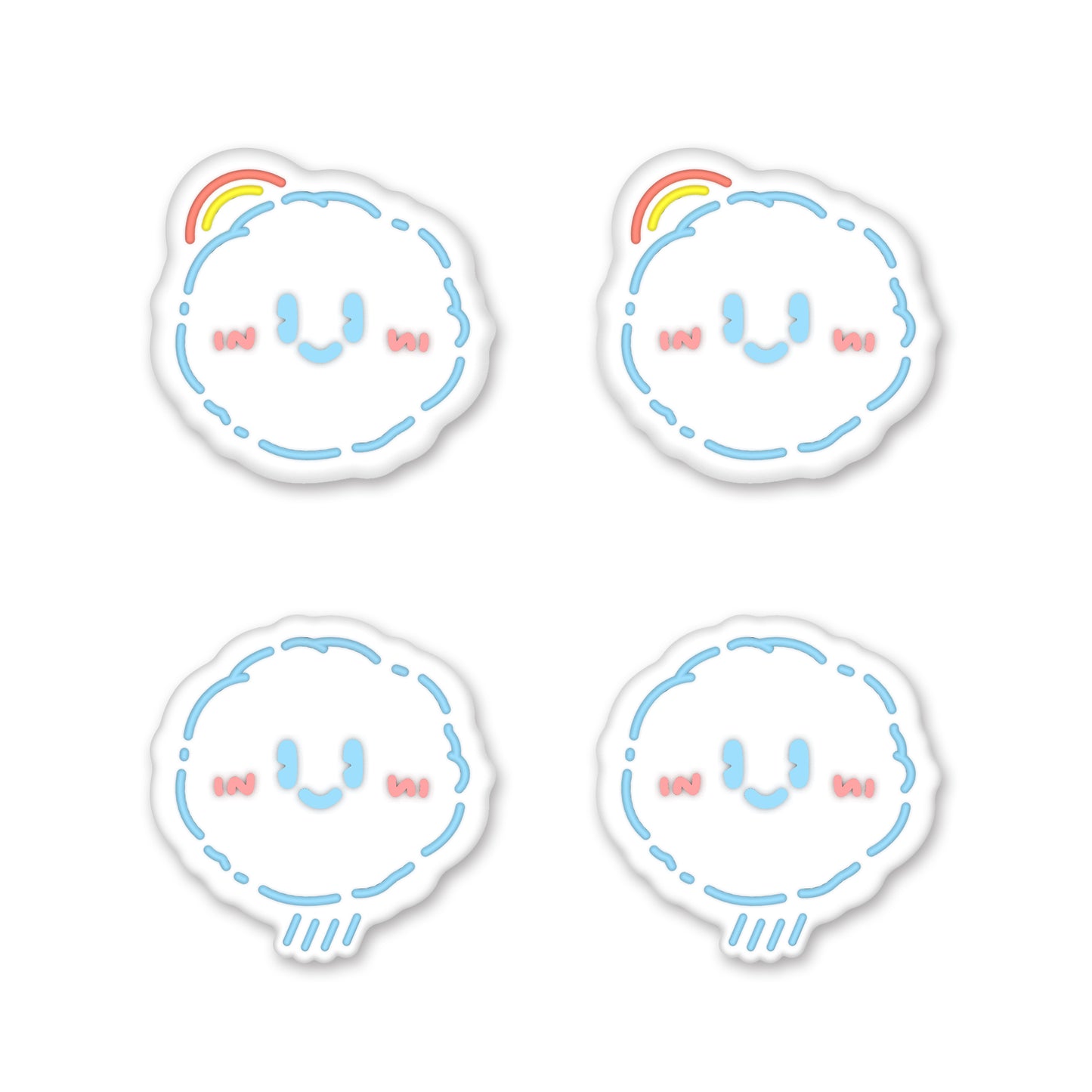 PlayVital Joystick Caps for NS Switch, Thumbstick Caps for NS Switch Lite, Analog Cover for NS Switch OLED Joycon Thumb Grip Caps for NS Switch & NS Switch Lite & NS Switch OLED - Rainbow Clouds & Rainy Clouds - NJM1165 playvital