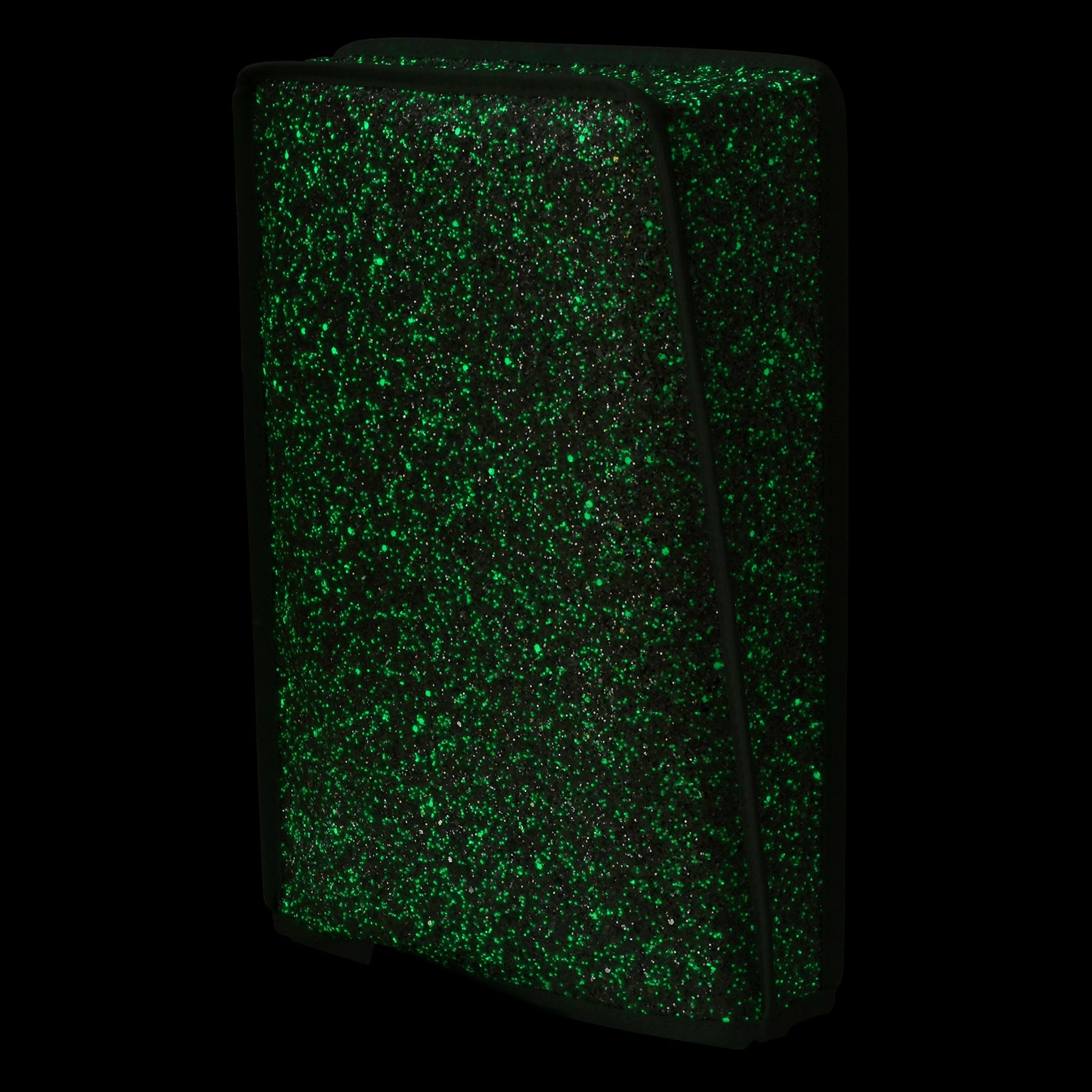 PlayVital Glow in The Dark Dust Cover for ps5, Soft Neat Lining Dust Guard for ps5 Console, Anti Scratch Waterproof Cover Sleeve for ps5 Console Digital Edition & Disc Edition - Sparkle Silver - PFPJ073 PlayVital