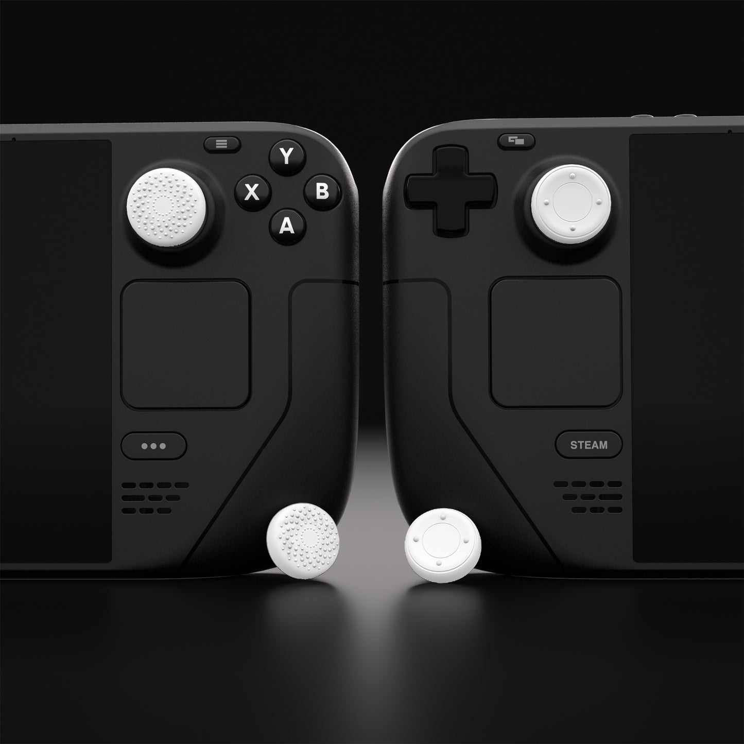 PlayVital White Thumb Grip Caps for Steam Deck, Silicone Thumbsticks Grips Joystick Caps for Steam Deck - Raised Dots & Studded Design - YFSDM018 PlayVital