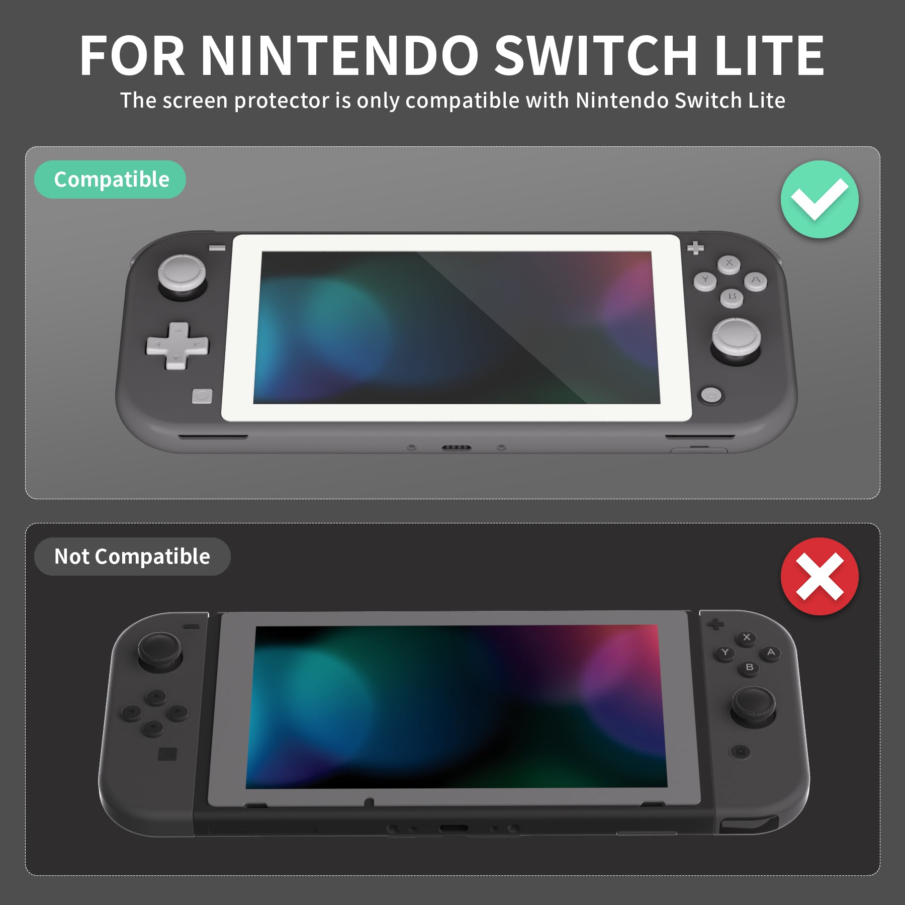 PlayVital intendo Switch Lite HD Clear Tempered Glass Screen