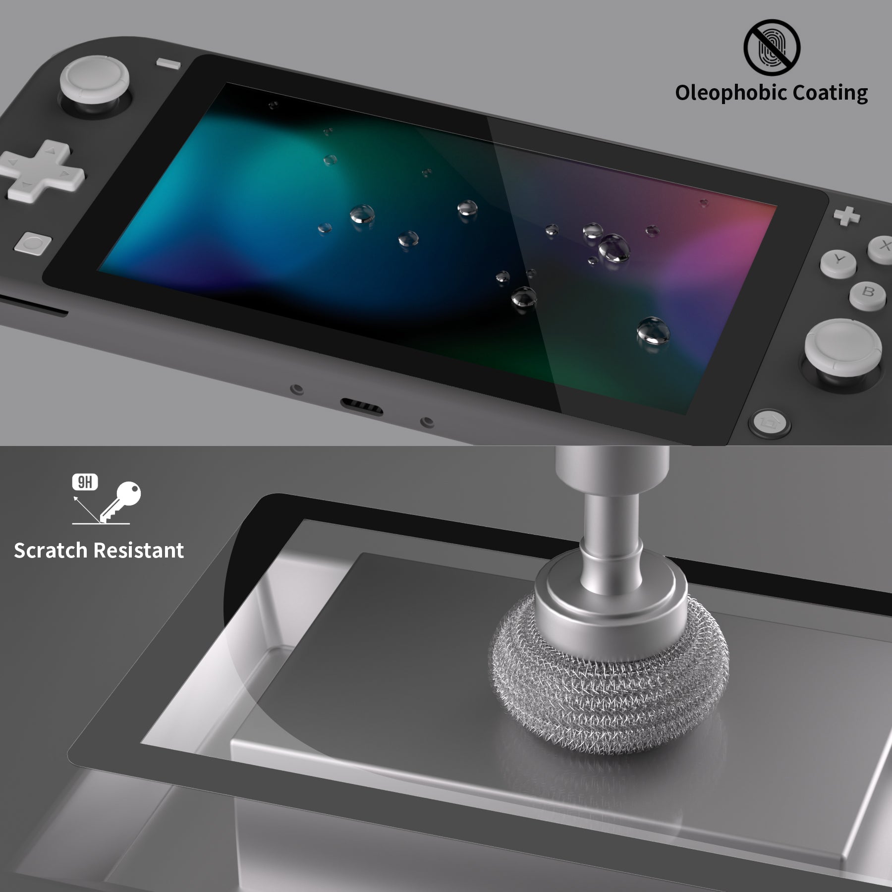 PlayVital intendo Switch Lite HD Clear Tempered Glass Screen