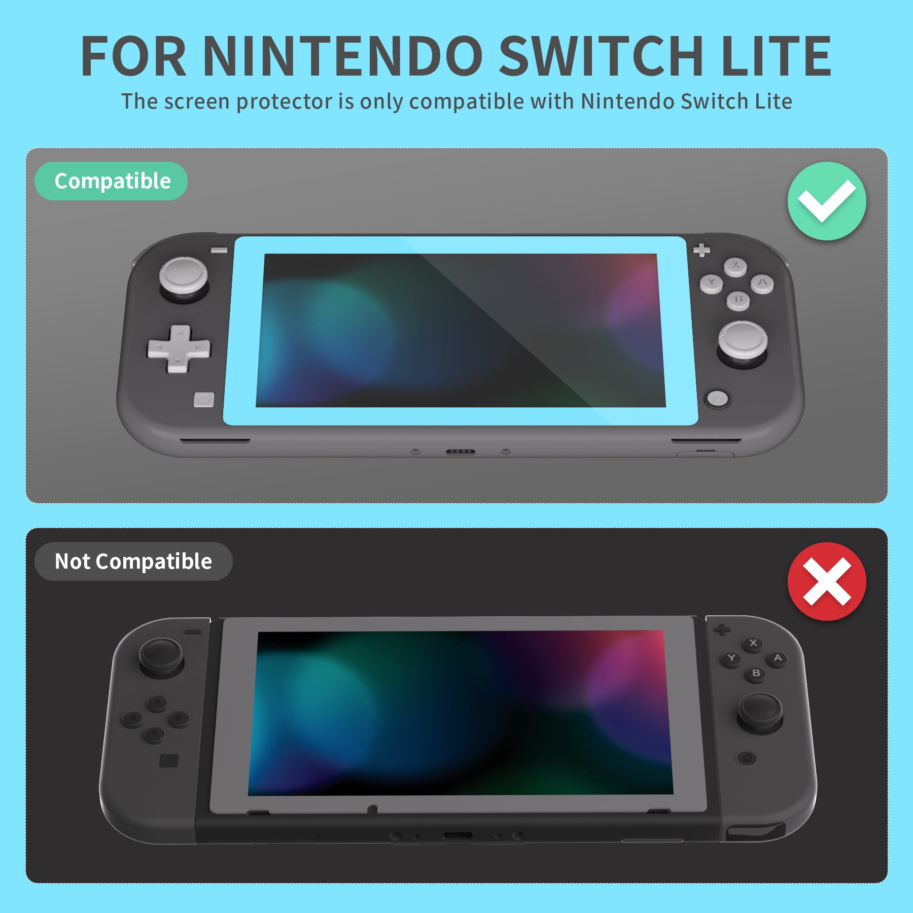 PlayVital intendo Switch Lite HD Clear Tempered Glass Screen
