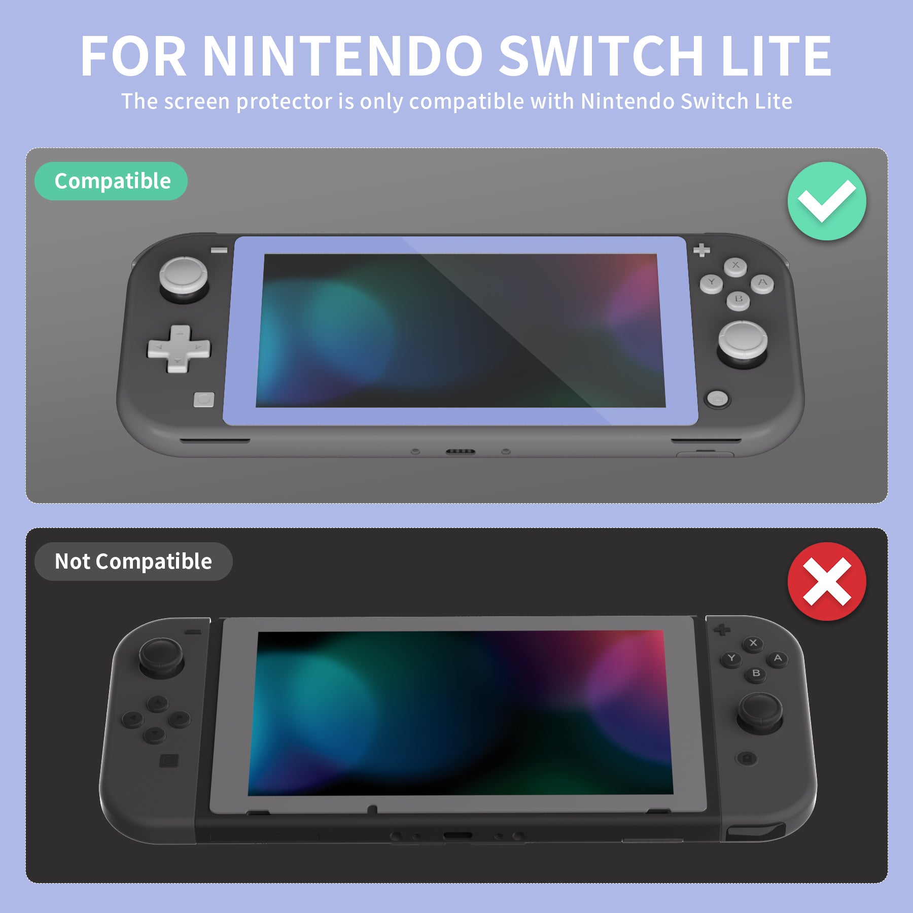 PlayVital intendo Switch Lite HD Clear Tempered Glass Screen