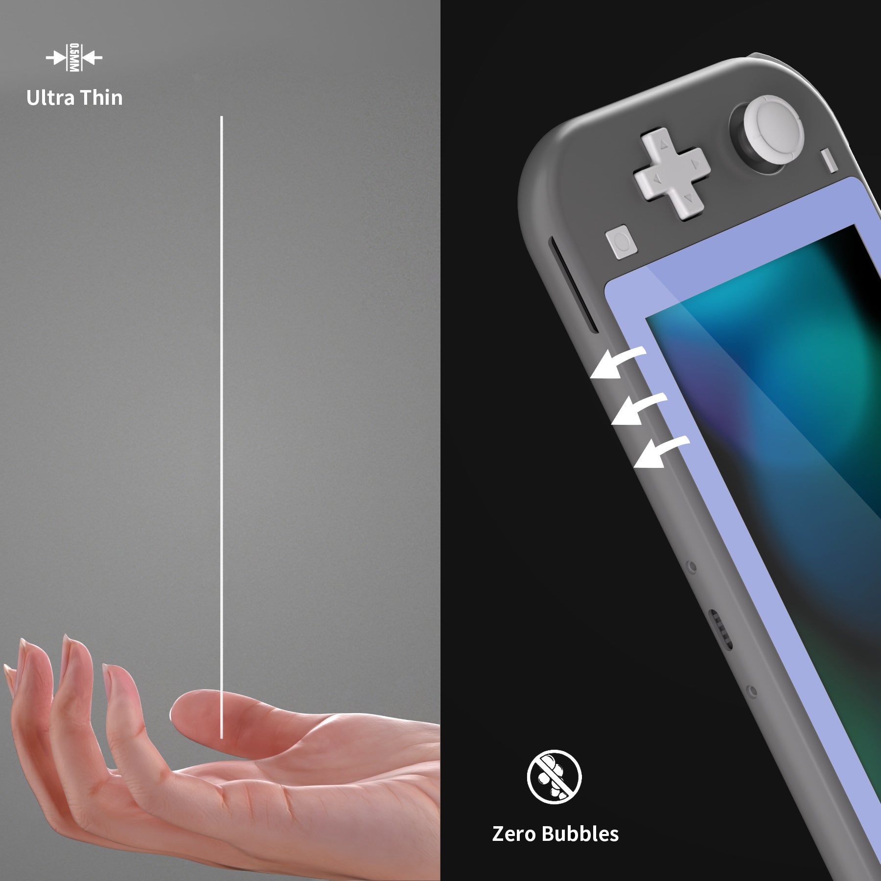 PlayVital intendo Switch Lite HD Clear Tempered Glass Screen