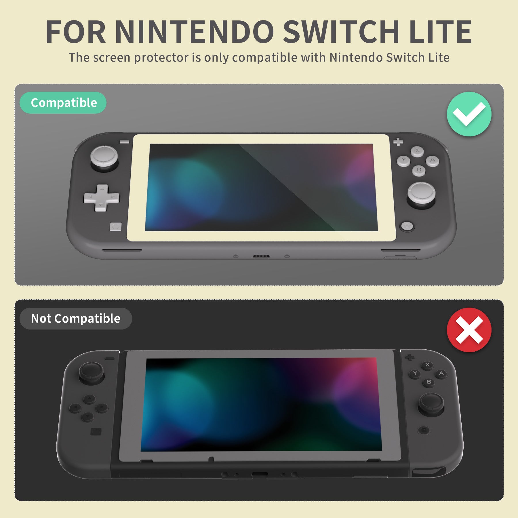 PlayVital intendo Switch Lite HD Clear Tempered Glass Screen