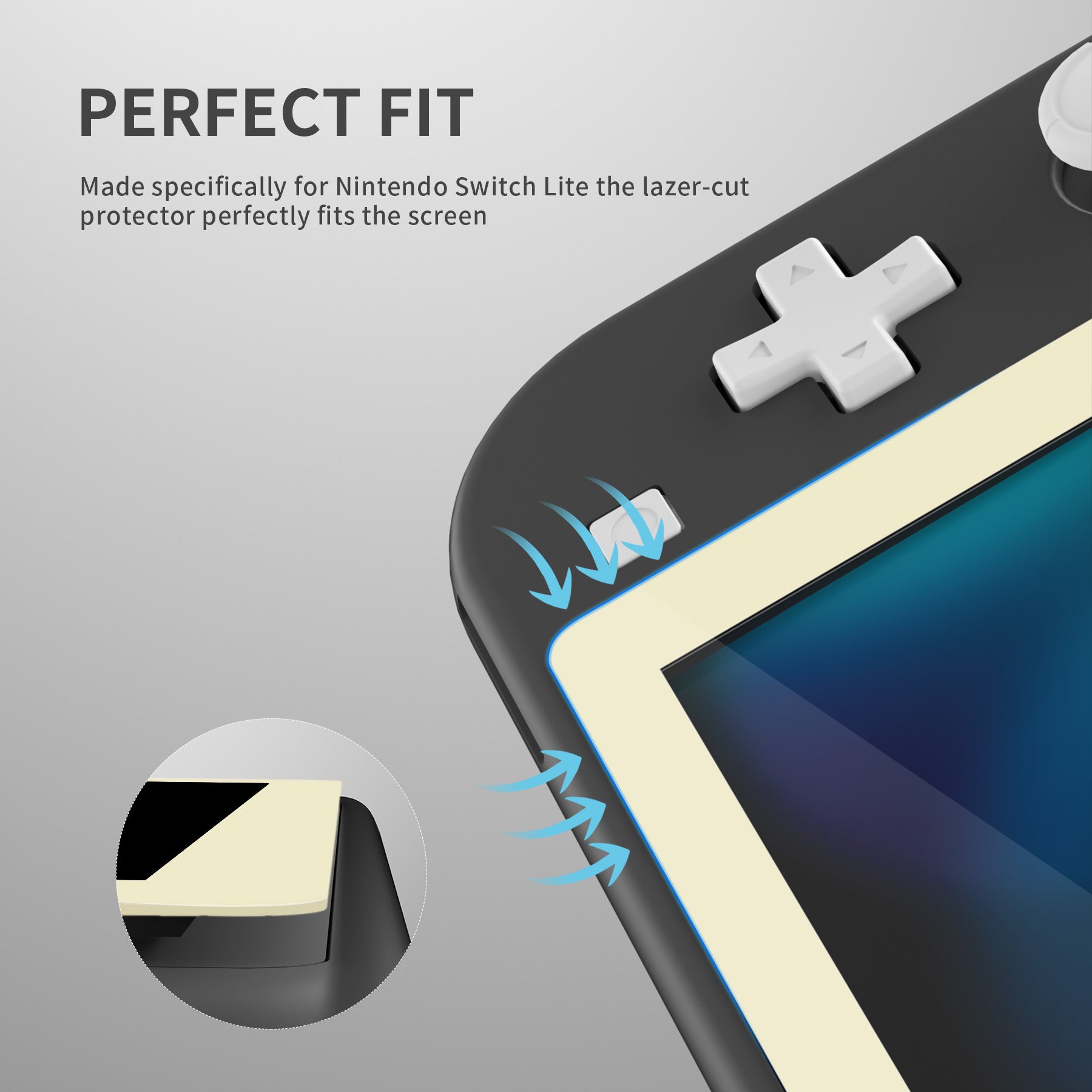 PlayVital intendo Switch Lite HD Clear Tempered Glass Screen