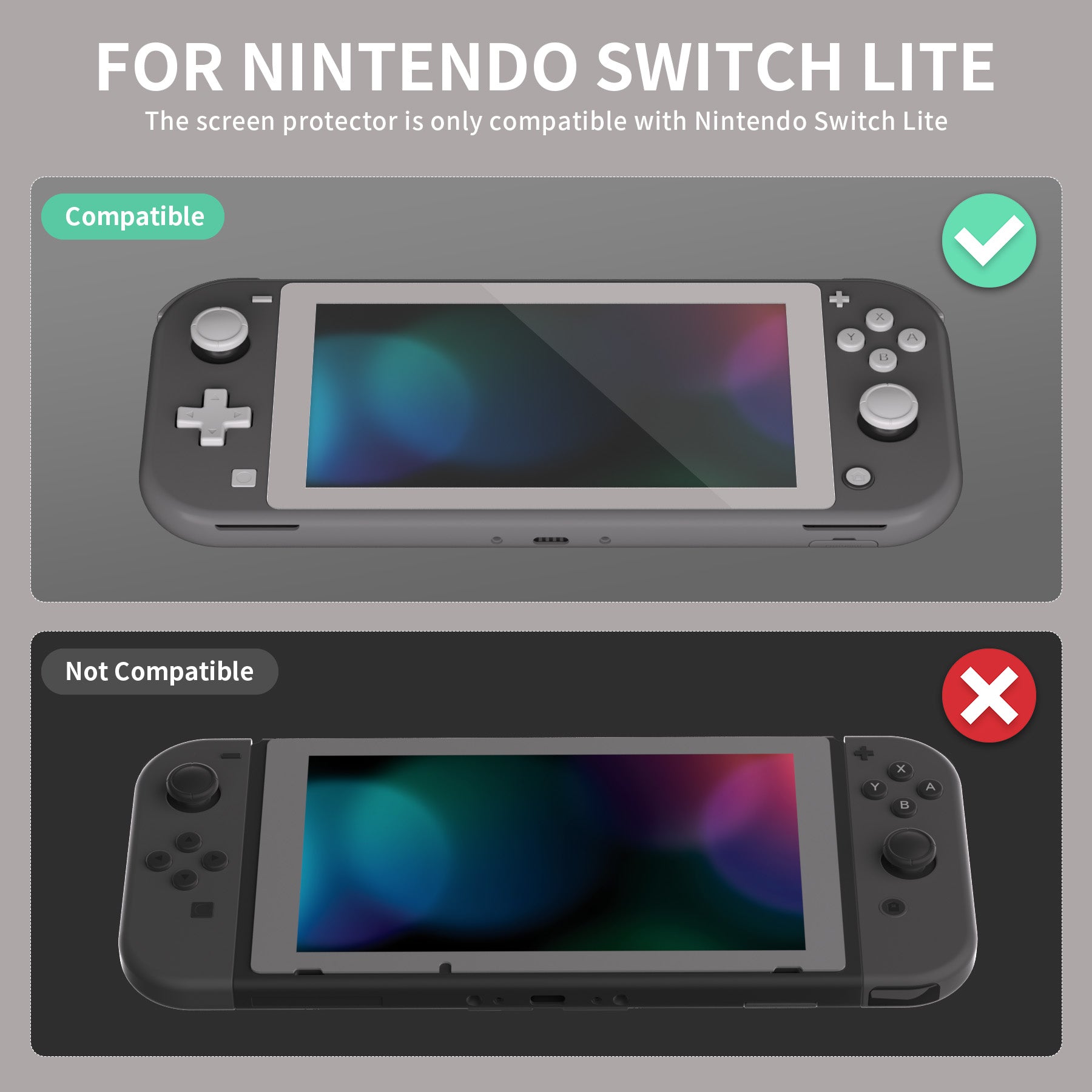 PlayVital intendo Switch Lite HD Clear Tempered Glass Screen