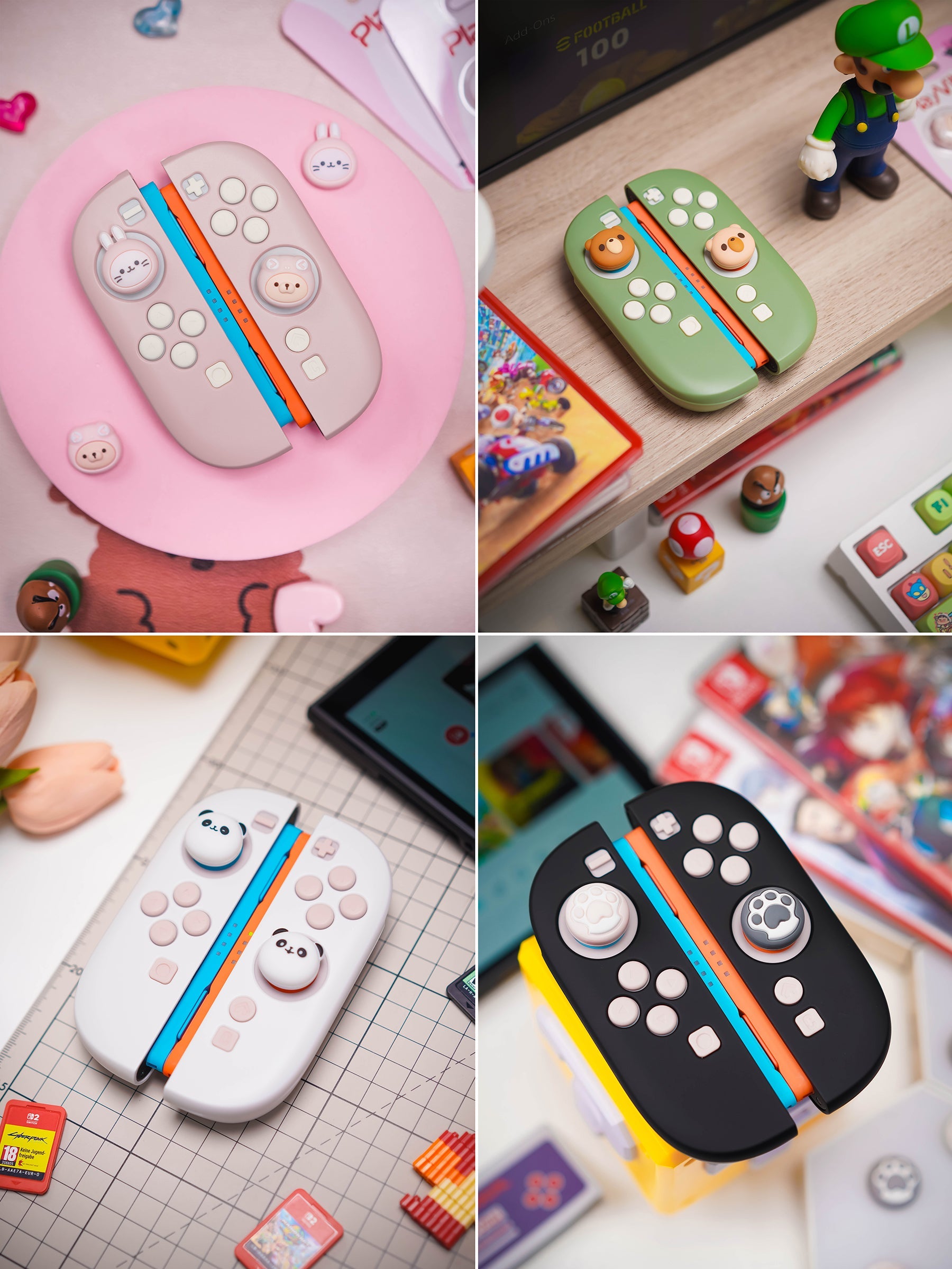 PlayVital For Nintendo Switch 2 Solid Color Hard Protective Case & Button Color Inserts Bundle BYOB