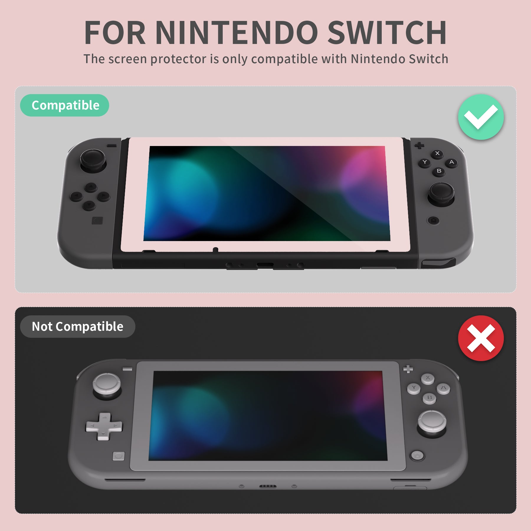 PlayVital Nintendo Switch Tempered Glass Screen Protector - Cherry
