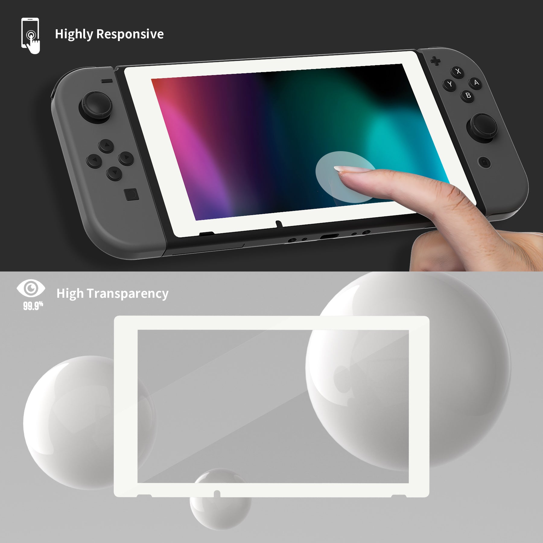 PlayVital Nintendo Switch Tempered Glass Screen Protector