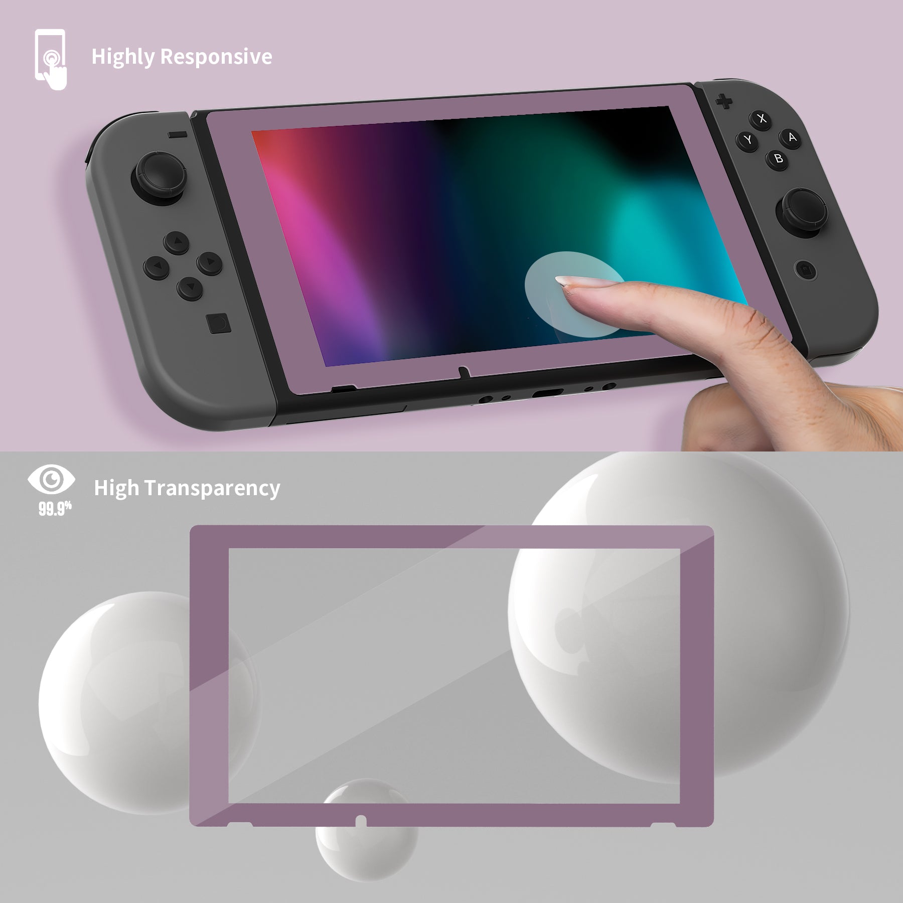 PlayVital Nintendo Switch Anti-Fingerprint Tempered Glass Screen