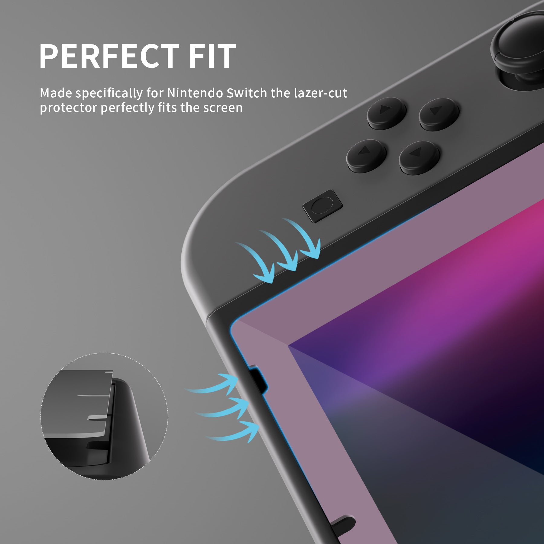 PlayVital Nintendo Switch Anti-Fingerprint Tempered Glass Screen