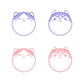 PlayVital Husky & Kitty Cute Thumb Grip Caps for PS5/4 Controller, Silicone Analog Stick Caps Cover for Xbox Series X/S, Thumbstick Caps for Switch Pro Controller - Pale Red & Light Violet - PJM2039 PlayVital