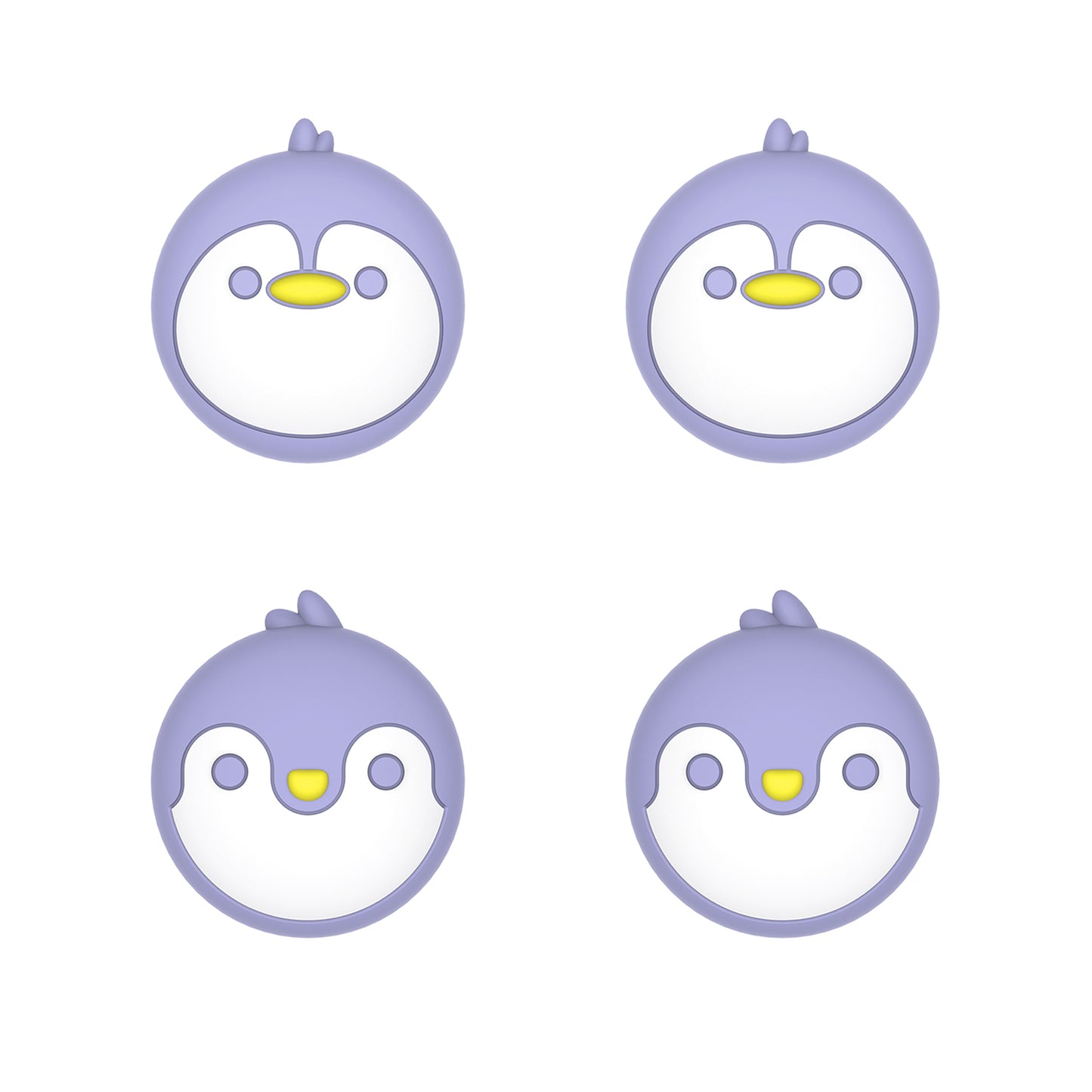 PlayVital Penguin Cute Thumb Grip Caps for ps5/4 Controller, Silicone Analog Stick Caps Cover for Xbox Series X/S, Thumbstick Caps for Switch Pro Controller - Light Violet - PJM3009 PlayVital