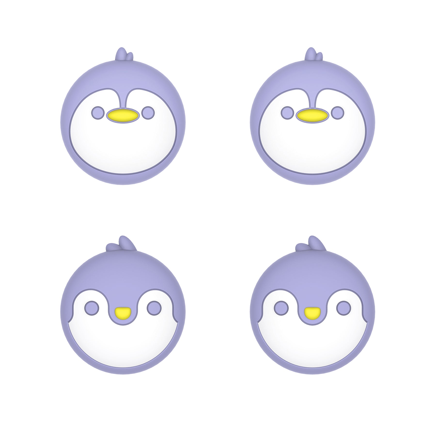 PlayVital Penguin Cute Thumb Grip Caps for ps5/4 Controller, Silicone Analog Stick Caps Cover for Xbox Series X/S, Thumbstick Caps for Switch Pro Controller - Light Violet - PJM3009 PlayVital
