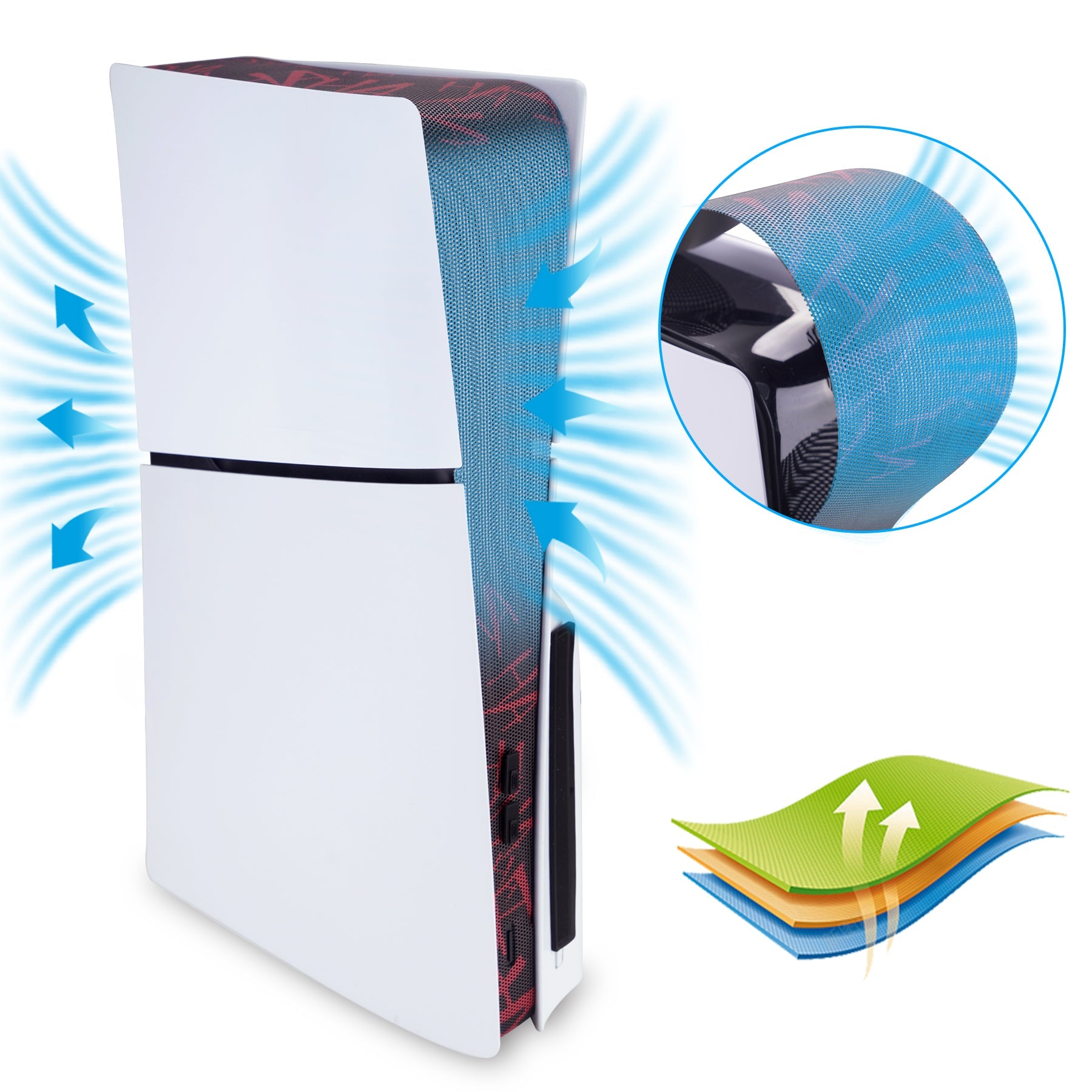 PlayVital 12 in-1 Dust Filter for PS5 Slim Console Disc & Digital Dust Cover Kit with Anti-Dust Cover Net & Silicone Plugs - Clown Hahaha PlayVital