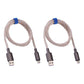 PlayVital 2-Pack 6.56FT Universal Illuminated USB Type C Charging Cable for PS5 & PS5 Edge Controller, for Xbox Core & Xbox Elite Series 2 & Switch 2 Pro Controller PlayVital