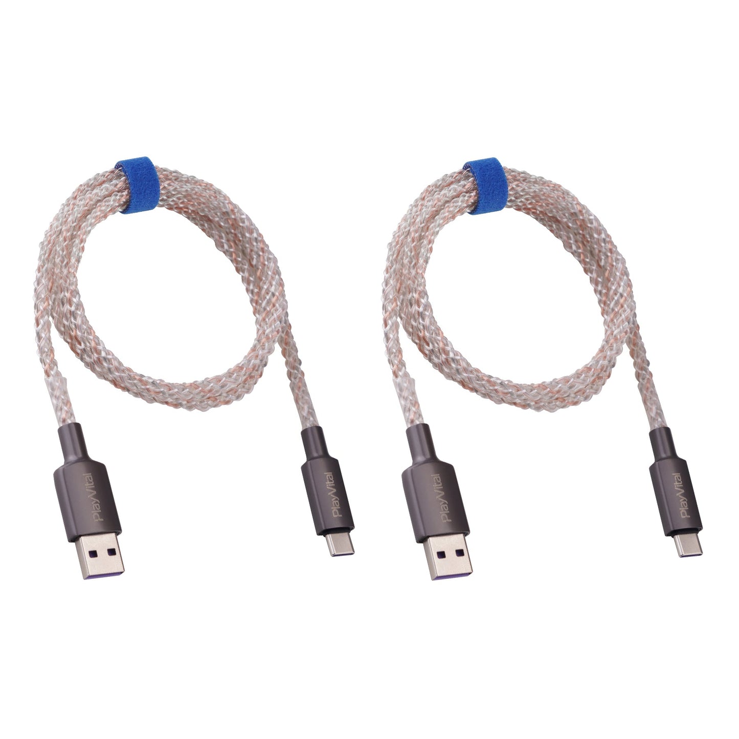 PlayVital 2-Pack 6.56FT Universal Illuminated USB Type C Charging Cable for PS5 & PS5 Edge Controller, for Xbox Core & Xbox Elite Series 2 & Switch 2 Pro Controller PlayVital