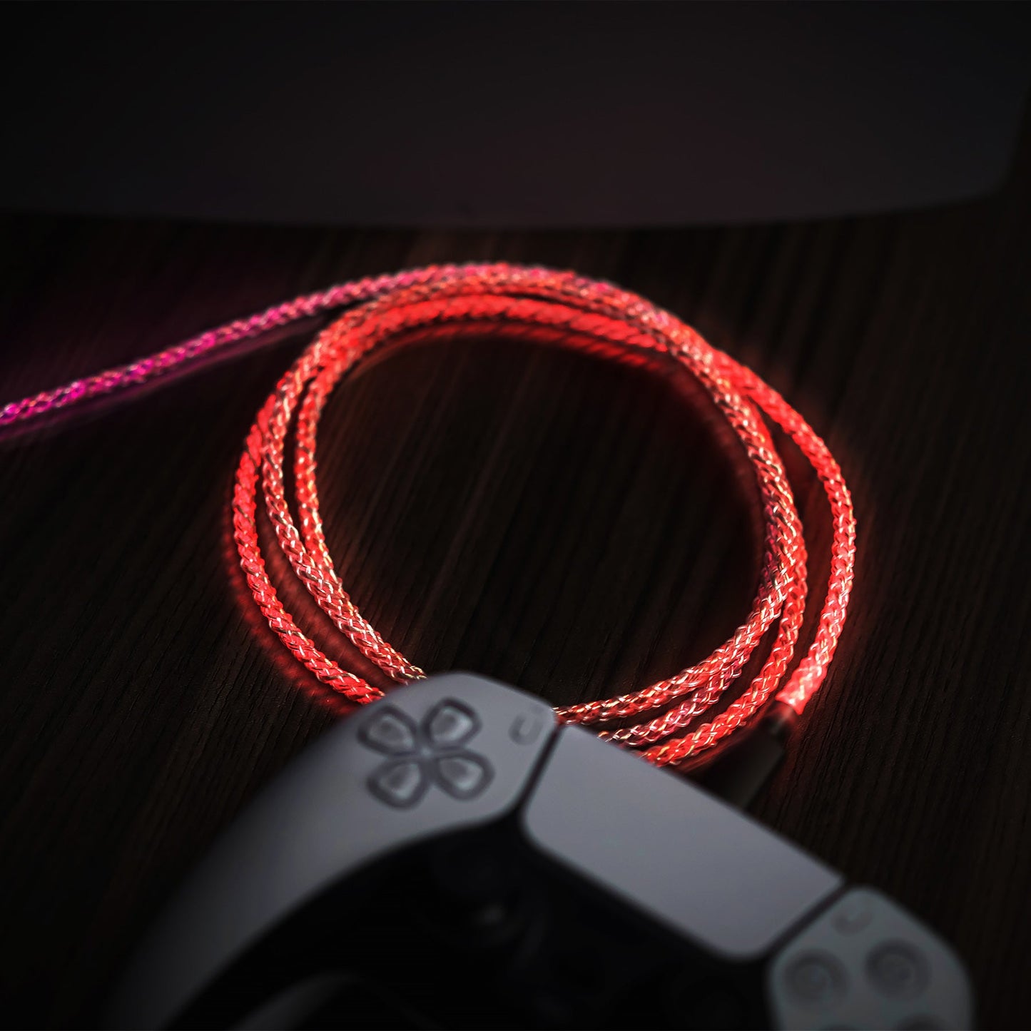 PlayVital 2-Pack 6.56FT Universal Illuminated USB Type C Charging Cable for PS5 & PS5 Edge Controller, for Xbox Core & Xbox Elite Series 2 & Switch 2 Pro Controller PlayVital