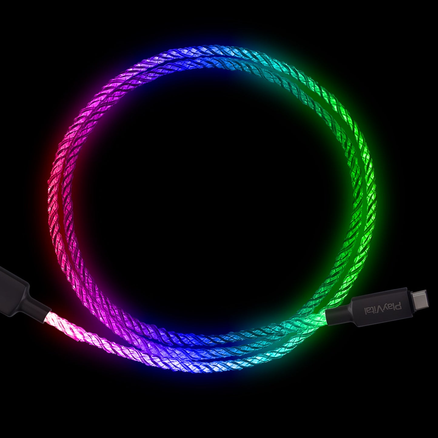 PlayVital 2-Pack 6.56FT Universal Illuminated USB Type C Charging Cable for PS5 & PS5 Edge Controller, for Xbox Core & Xbox Elite Series 2 & Switch 2 Pro Controller PlayVital