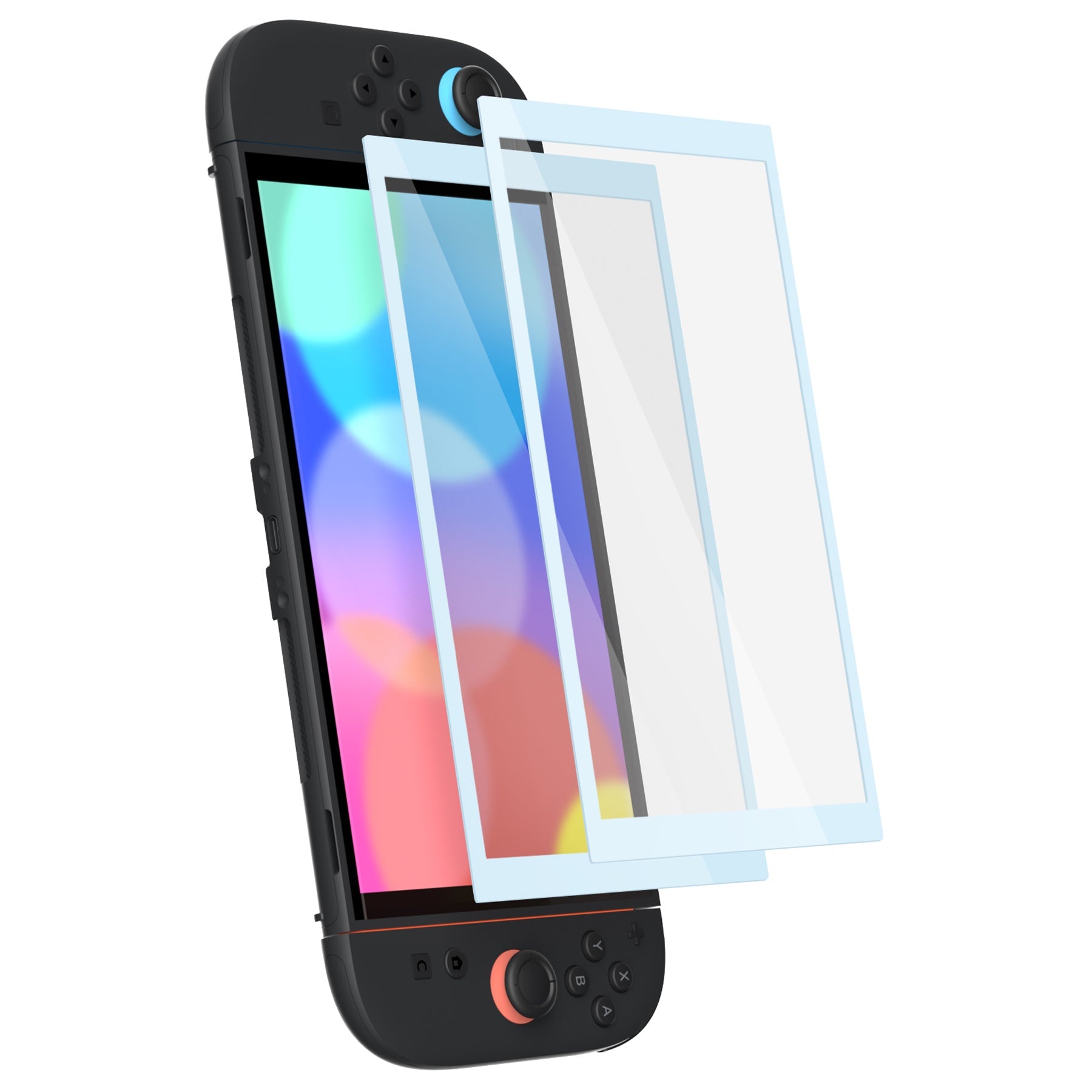 PlayVital 2-Pack Tempered Glass Screen Protector with Easy Alignment Frame for Nintendo Switch 2 - Heaven Blue PlayVital